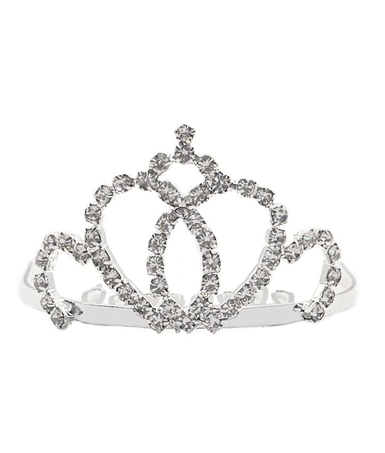 Girls Sparkling Silver Crystal Tiara Crown - Royal