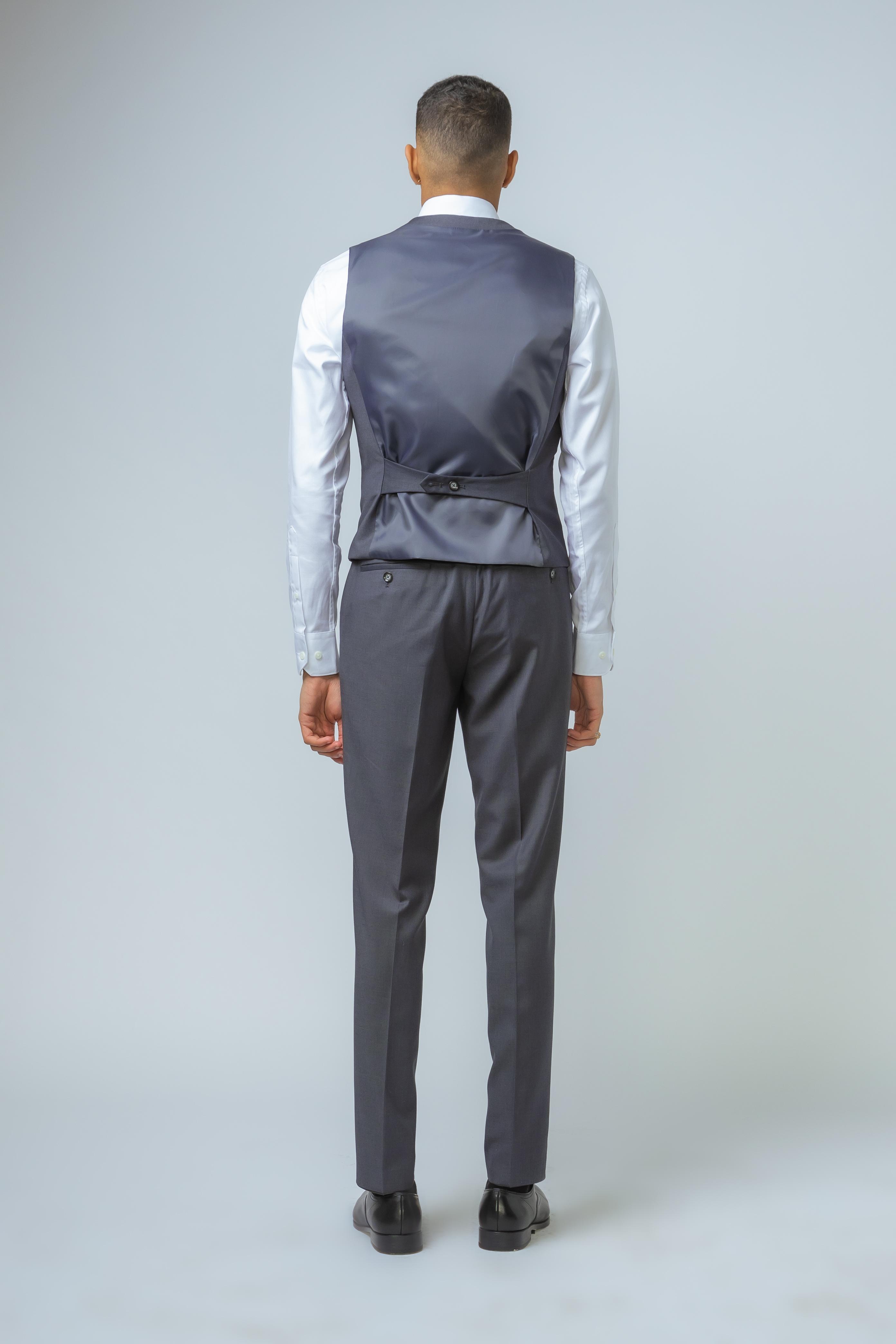 Men's Double-breasted Grey Waistcoat - DYLAN