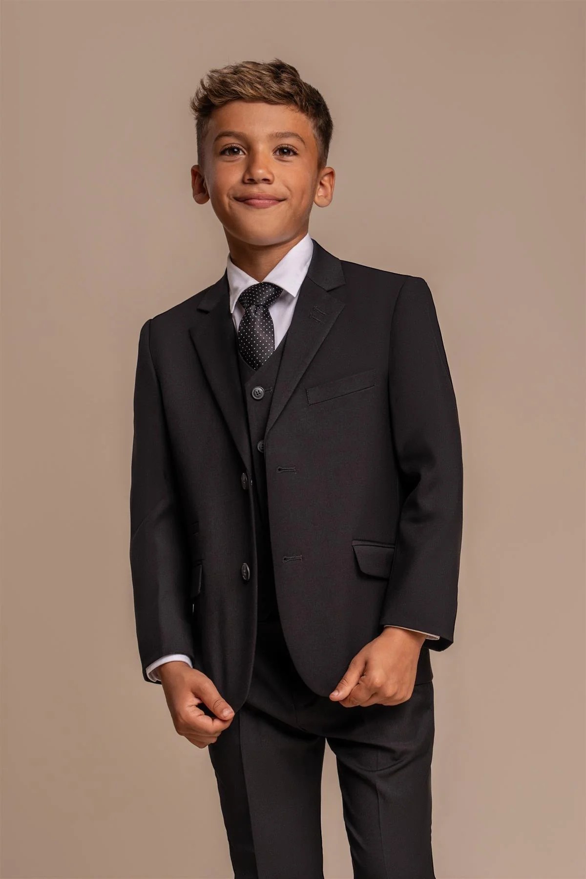 Boys Slim Fit Formal Black Suit - MARCO