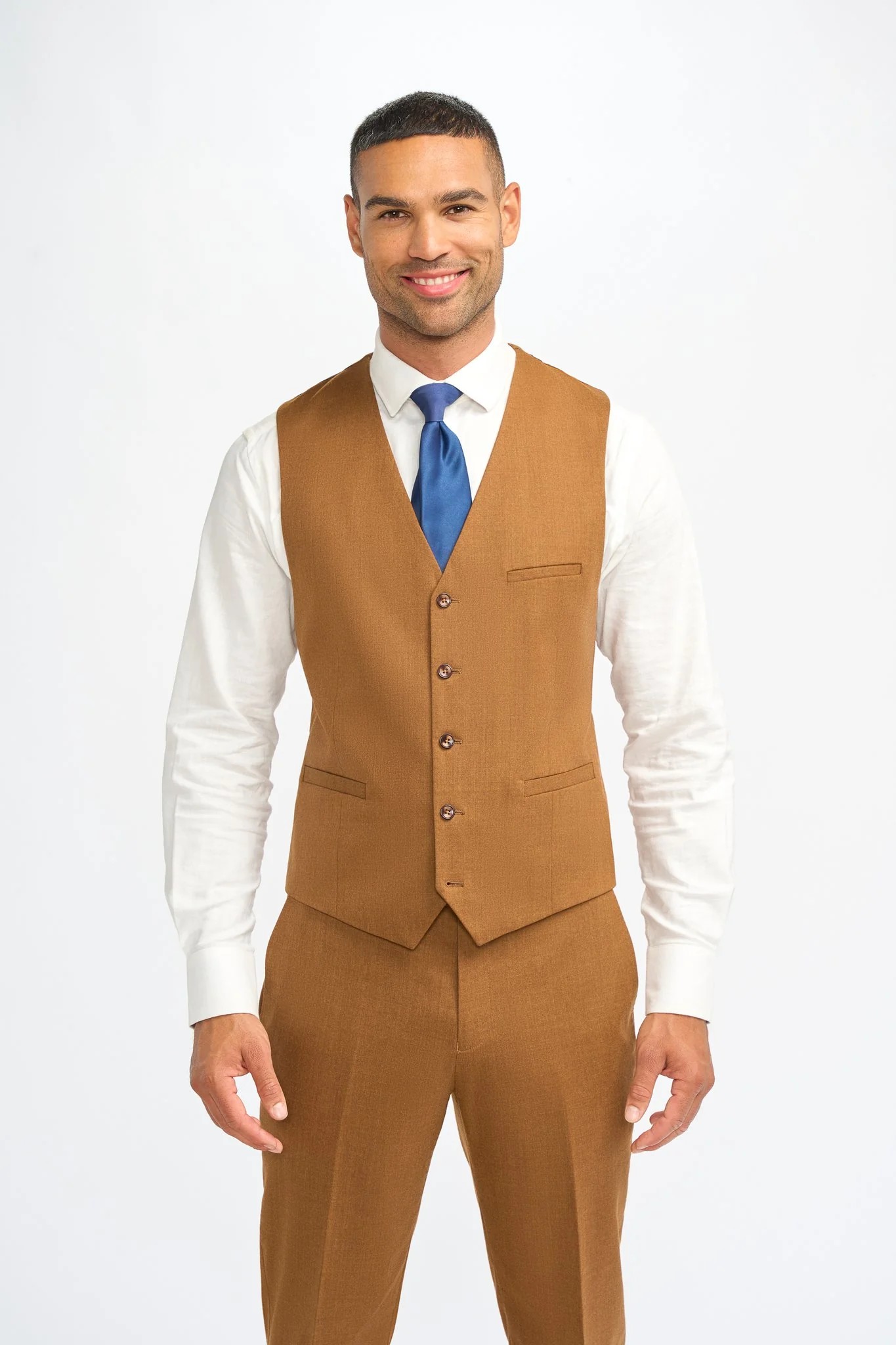 Men’s Wool Slim Fit Formal Waistcoat - James - Navy Blue