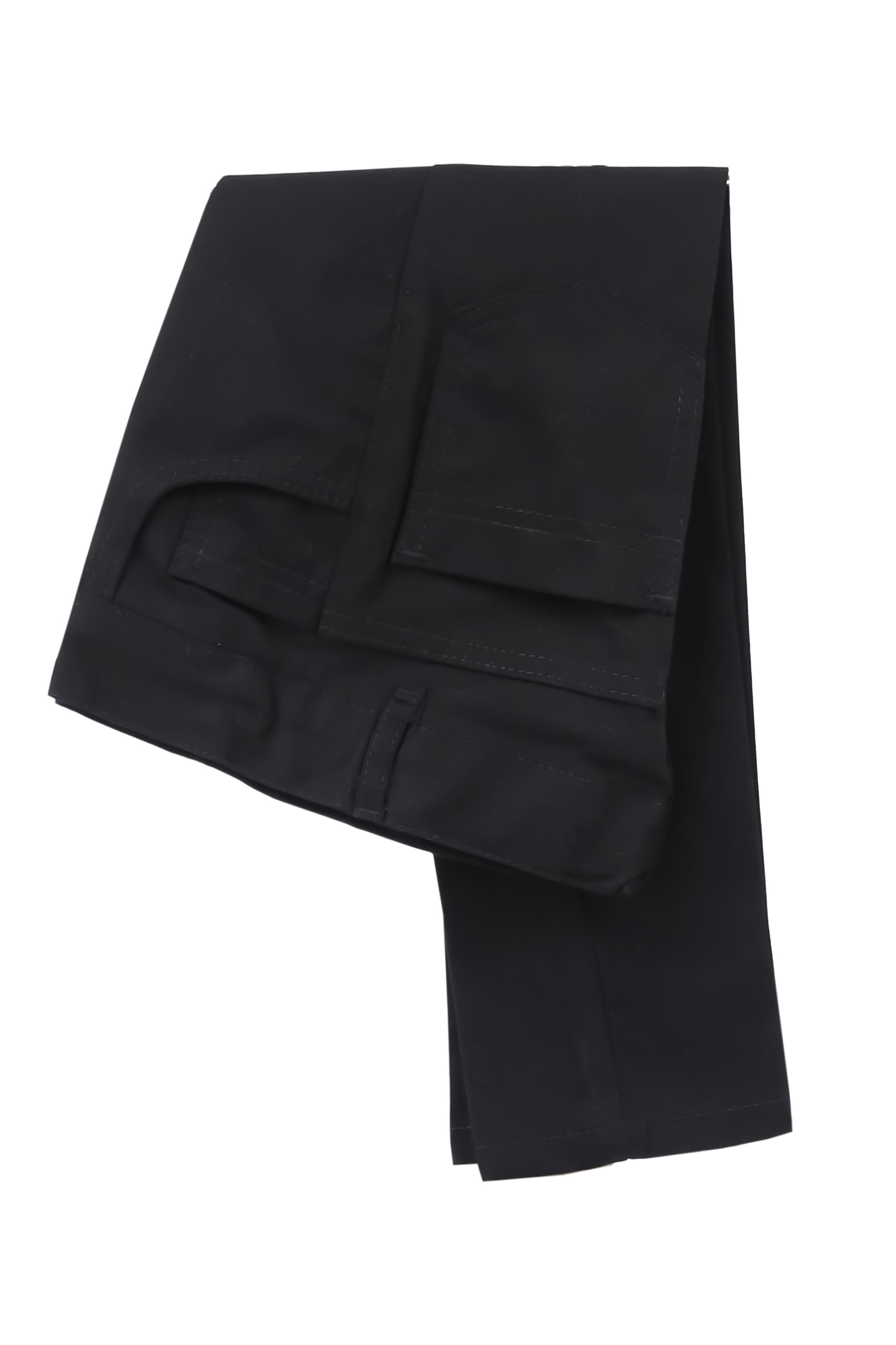 Boys Linen Flat-Front Black Trousers