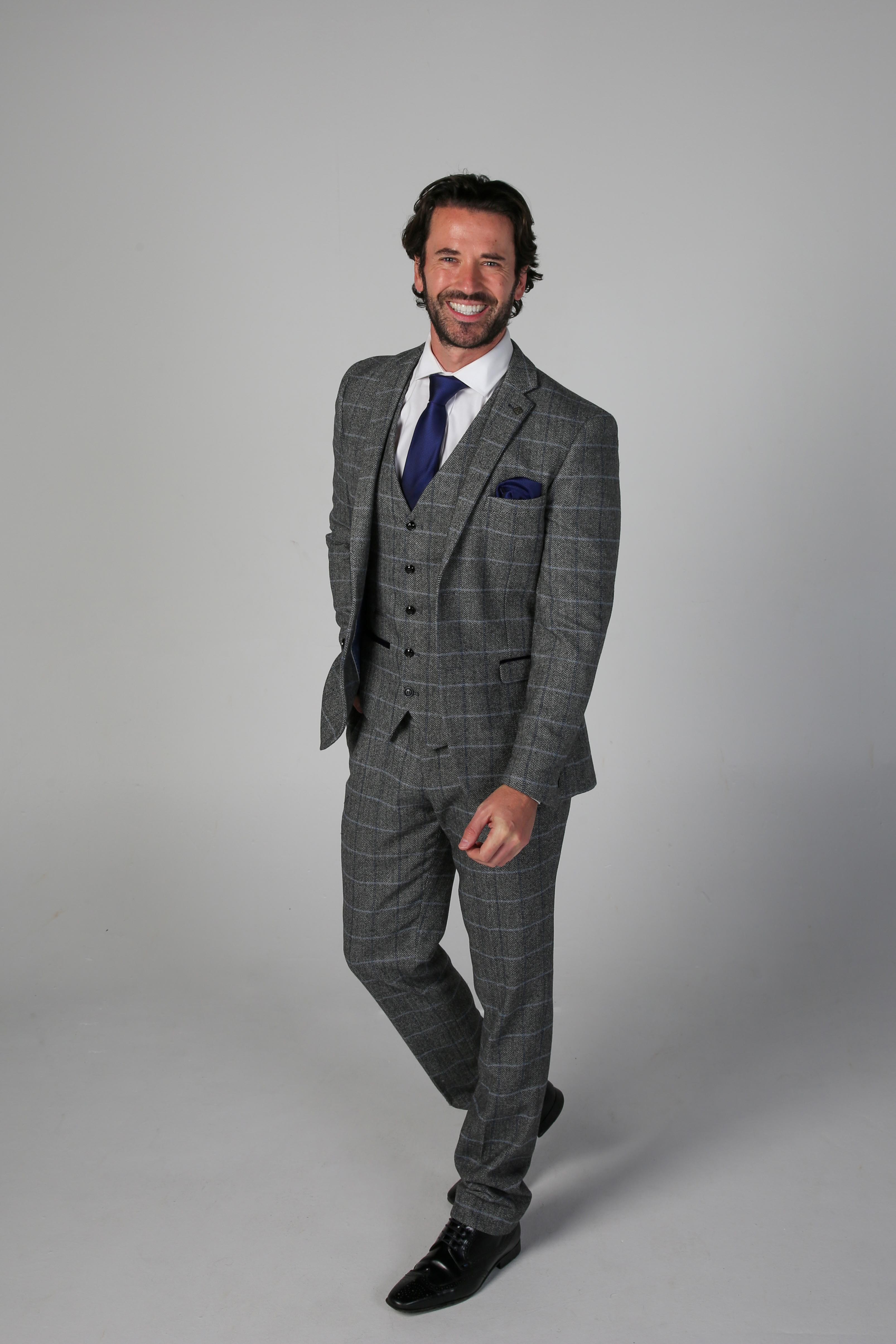 Men's Tweed Retro Windowpane Formal Suit - HARRIS