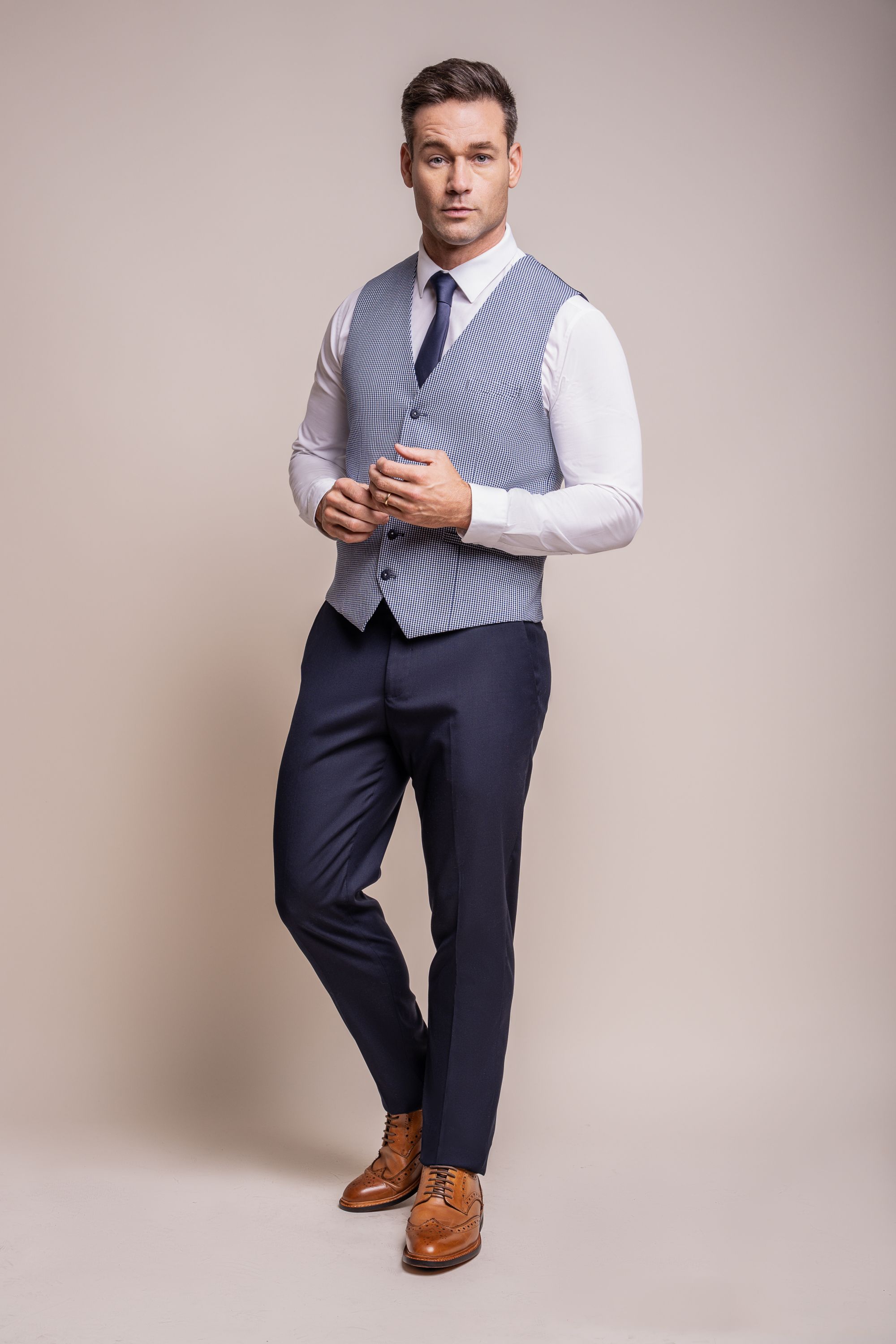 Men's Slim-Fit Blue Waistcoat - BARESI