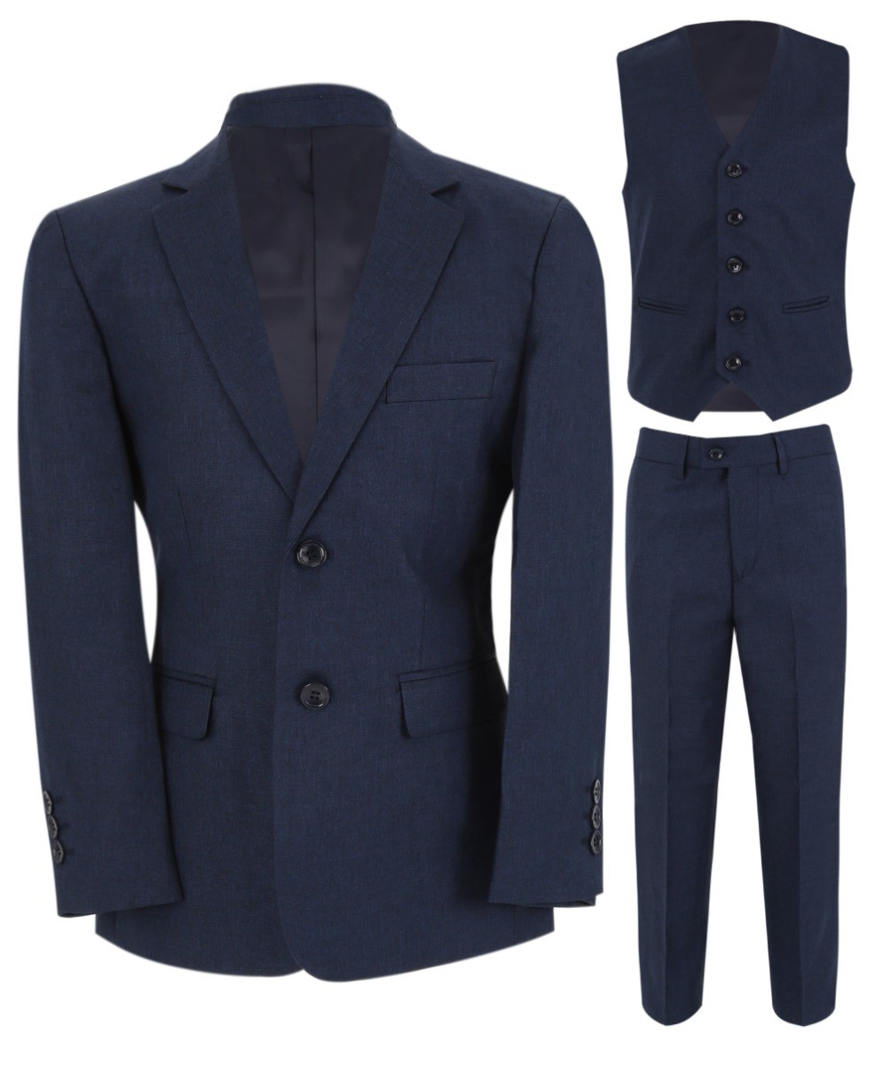 Boys Tailored Fit Formal Suit - LANDON - Navy Blue