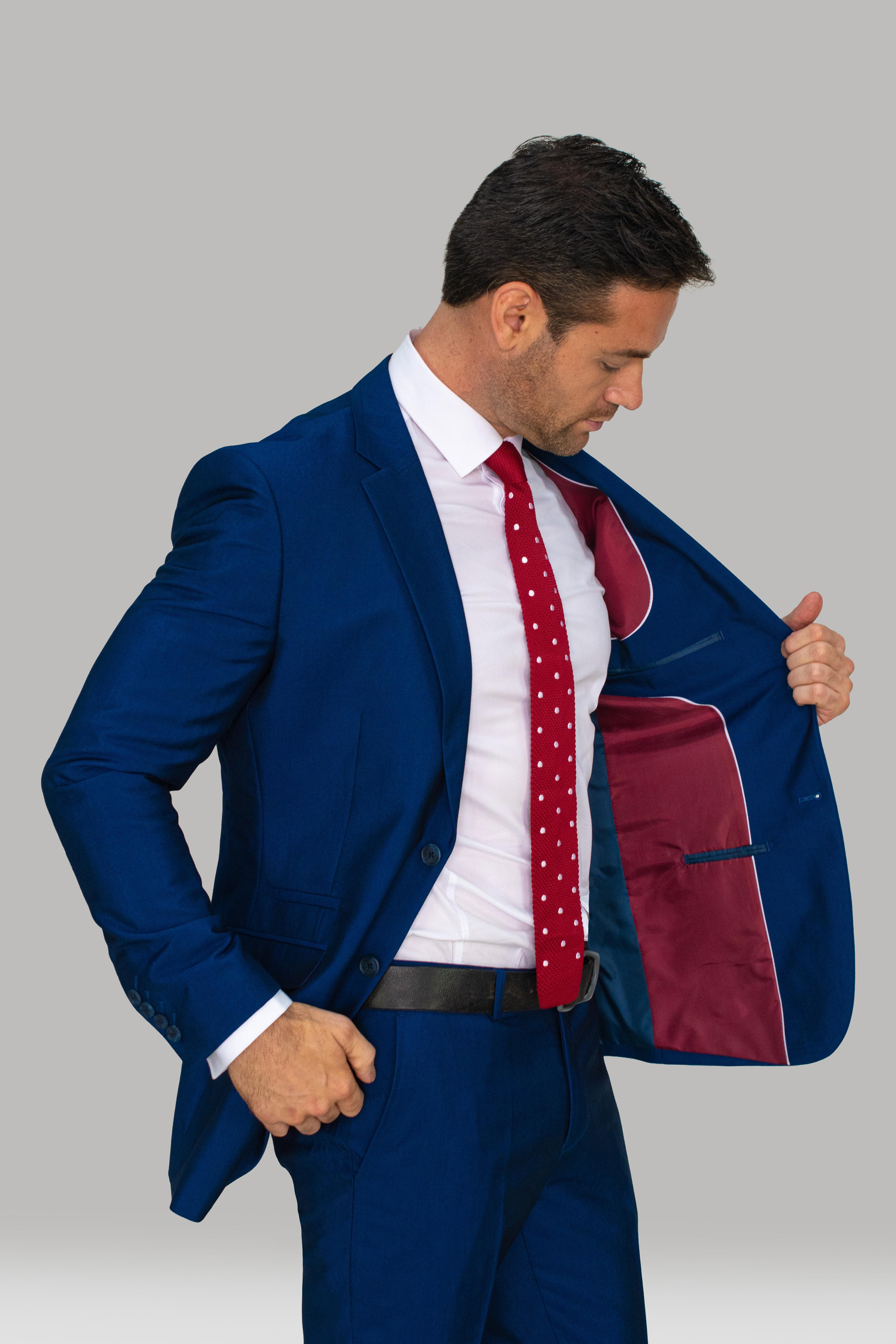 Men's Slim Fit Formal Royal Blue Suit - FORD