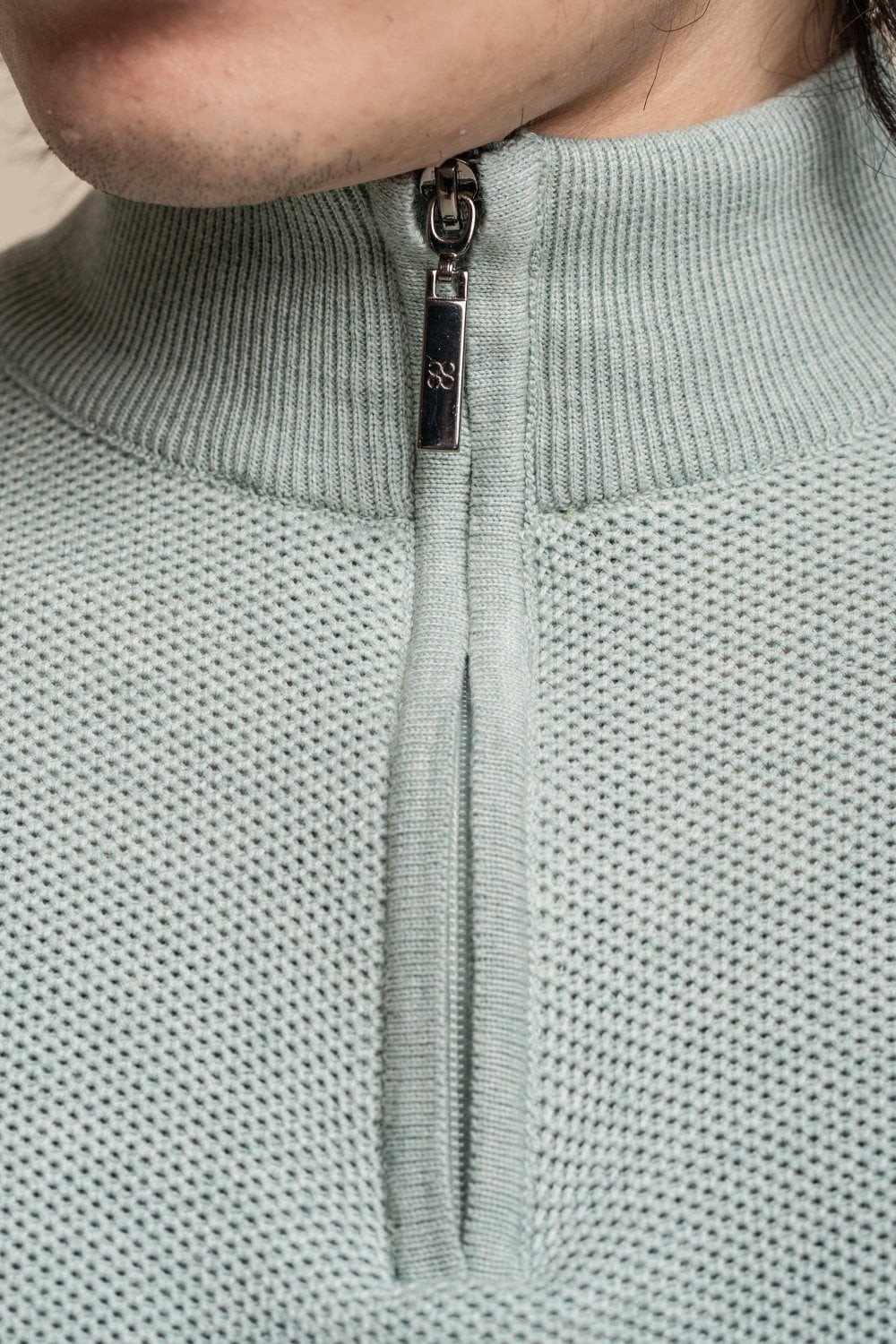 Men's Half Zip Knit Cotton Pullover - KYLE