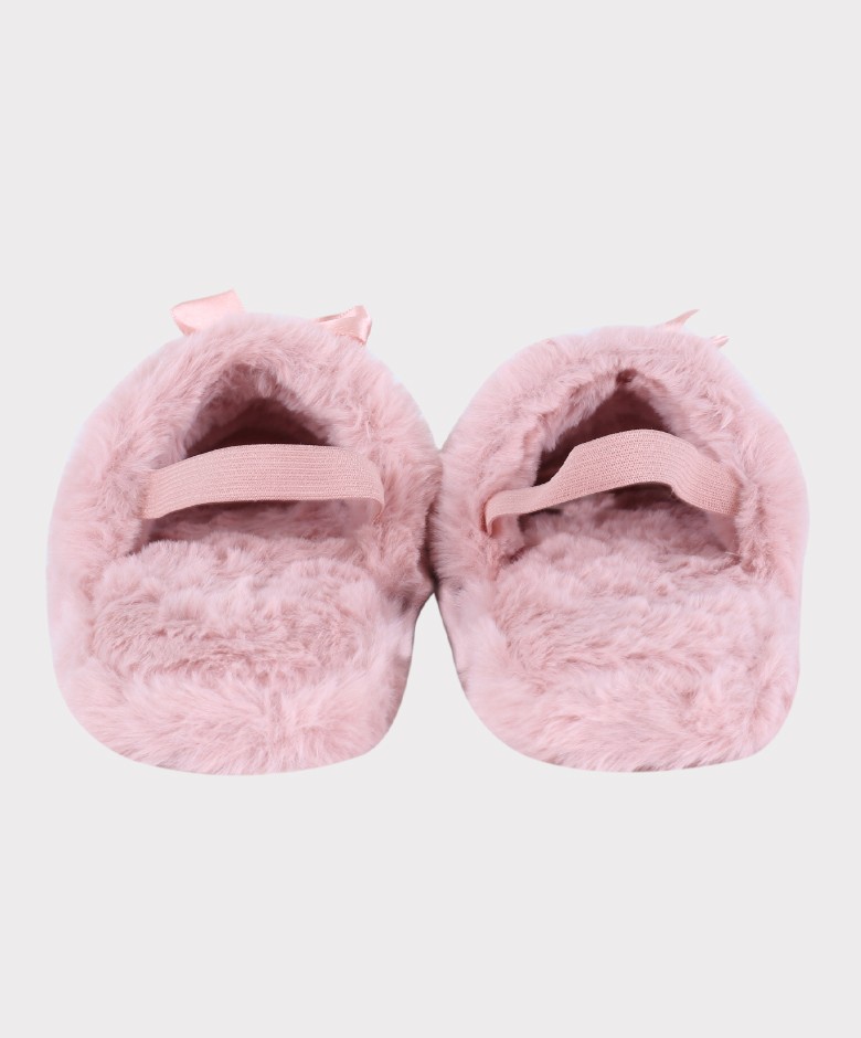 Girls Fur Pink Plush Slippers