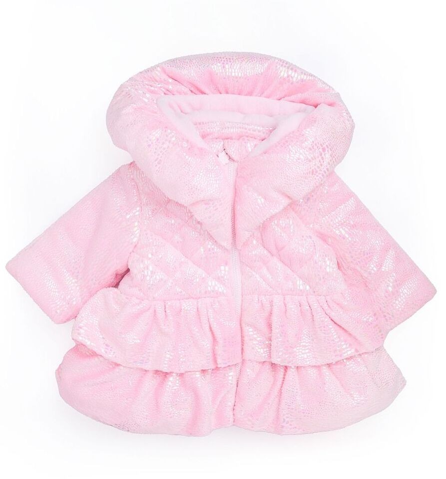 Baby & Girls' Iridescent Quilted Hooded Puffer Coat - SCARLET - Pink