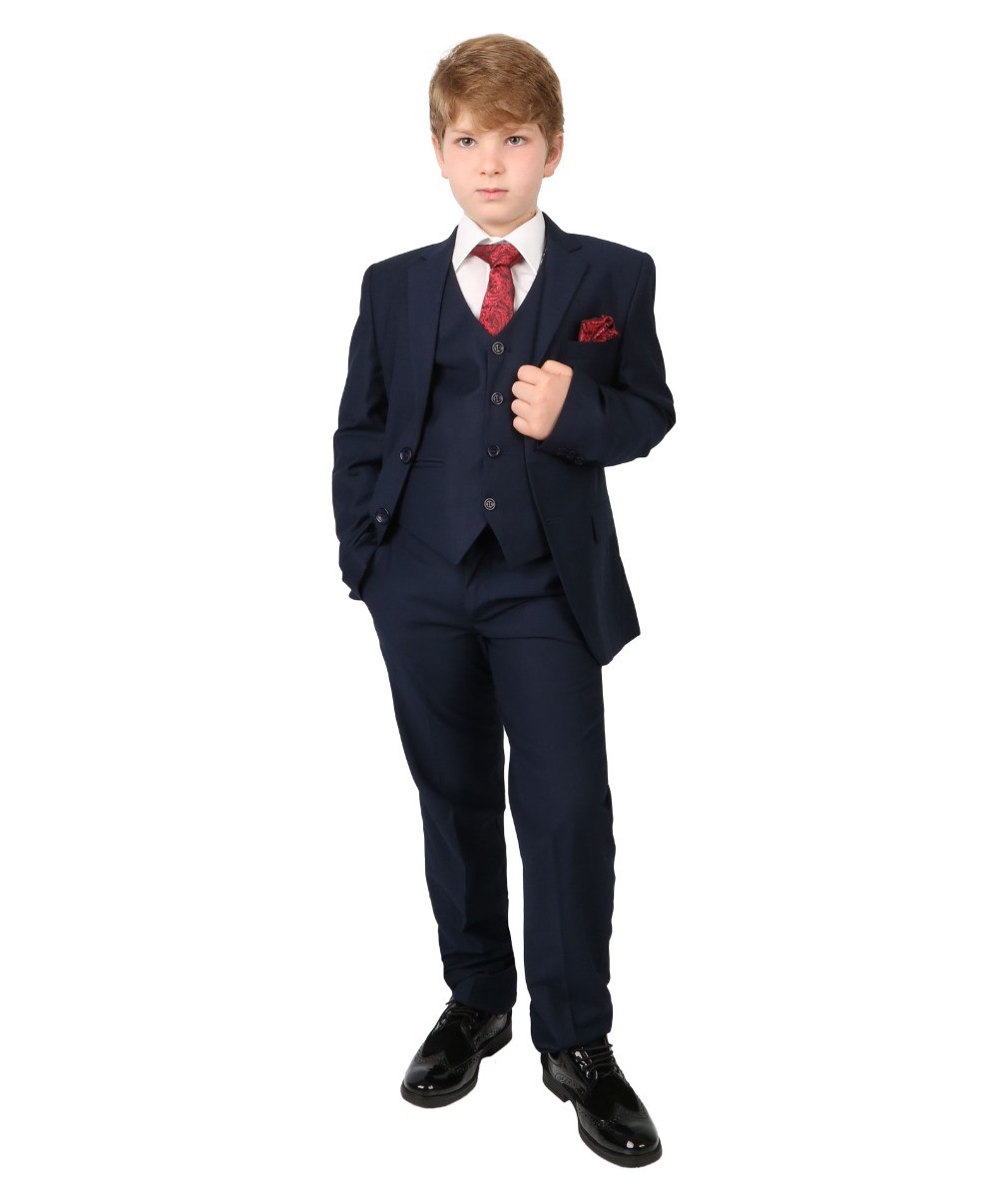 Boys Regular Italian Fit Navy Suit