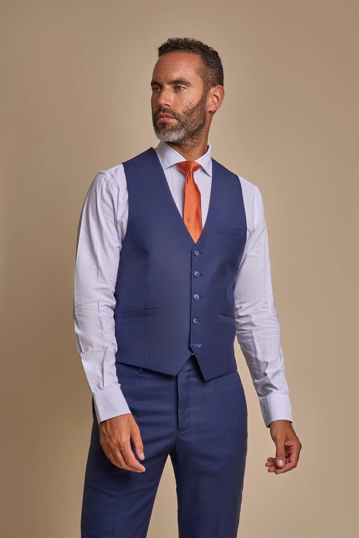 Men's Slim Fit Waistcoat - JEFFERSON Navy - Navy Blue