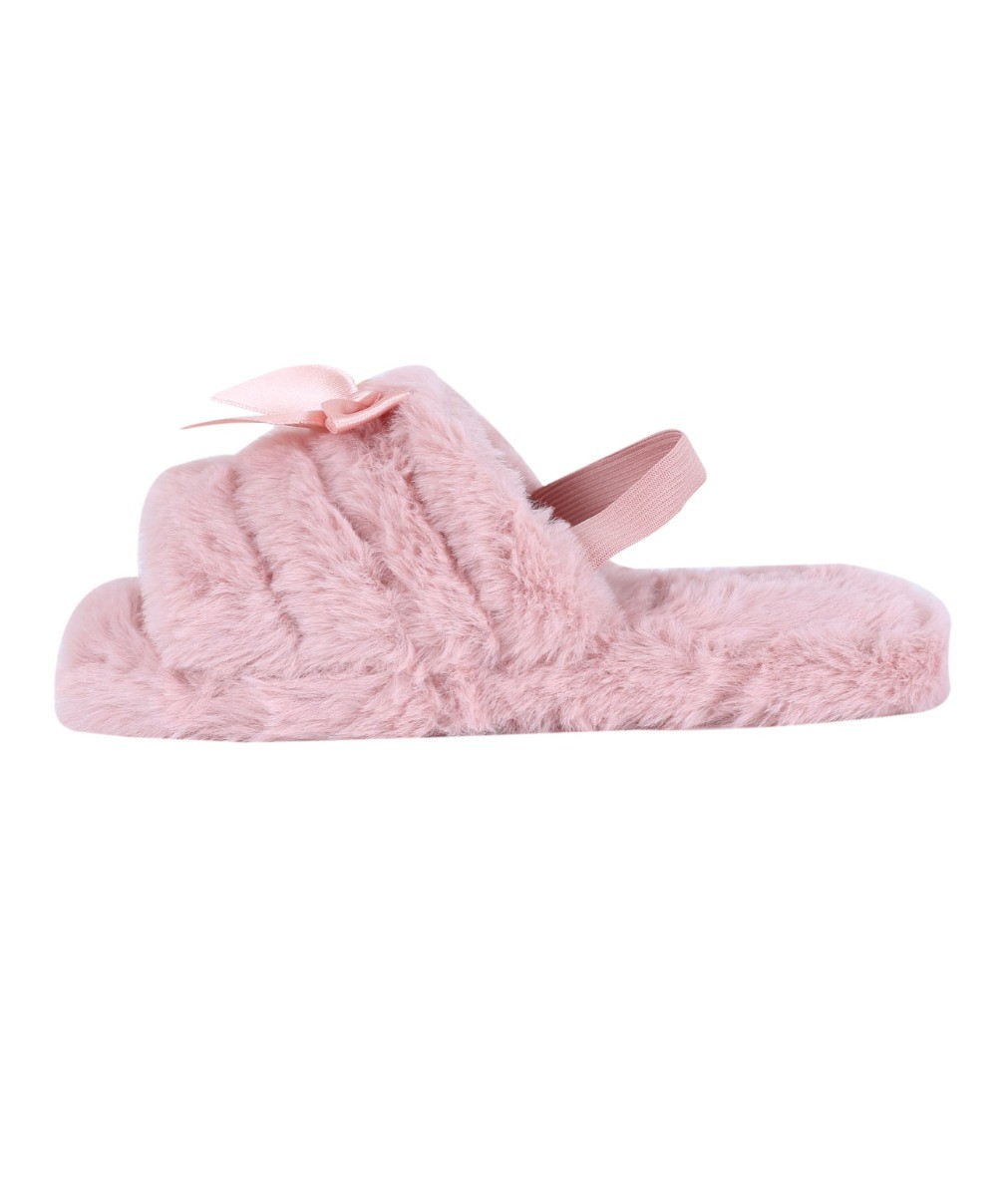 Girls Fur Plush Slipper - Pink