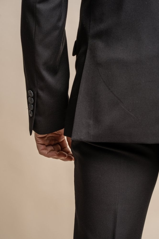 Men's Slim Fit Formal Suit Jacket - MARCO - Black
