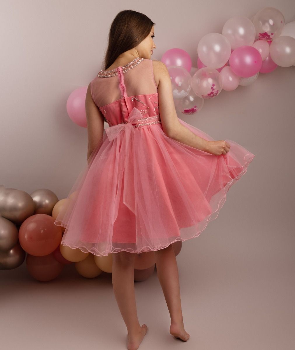 Girls Tulle Dress with Sequin Embellishments - LOLA