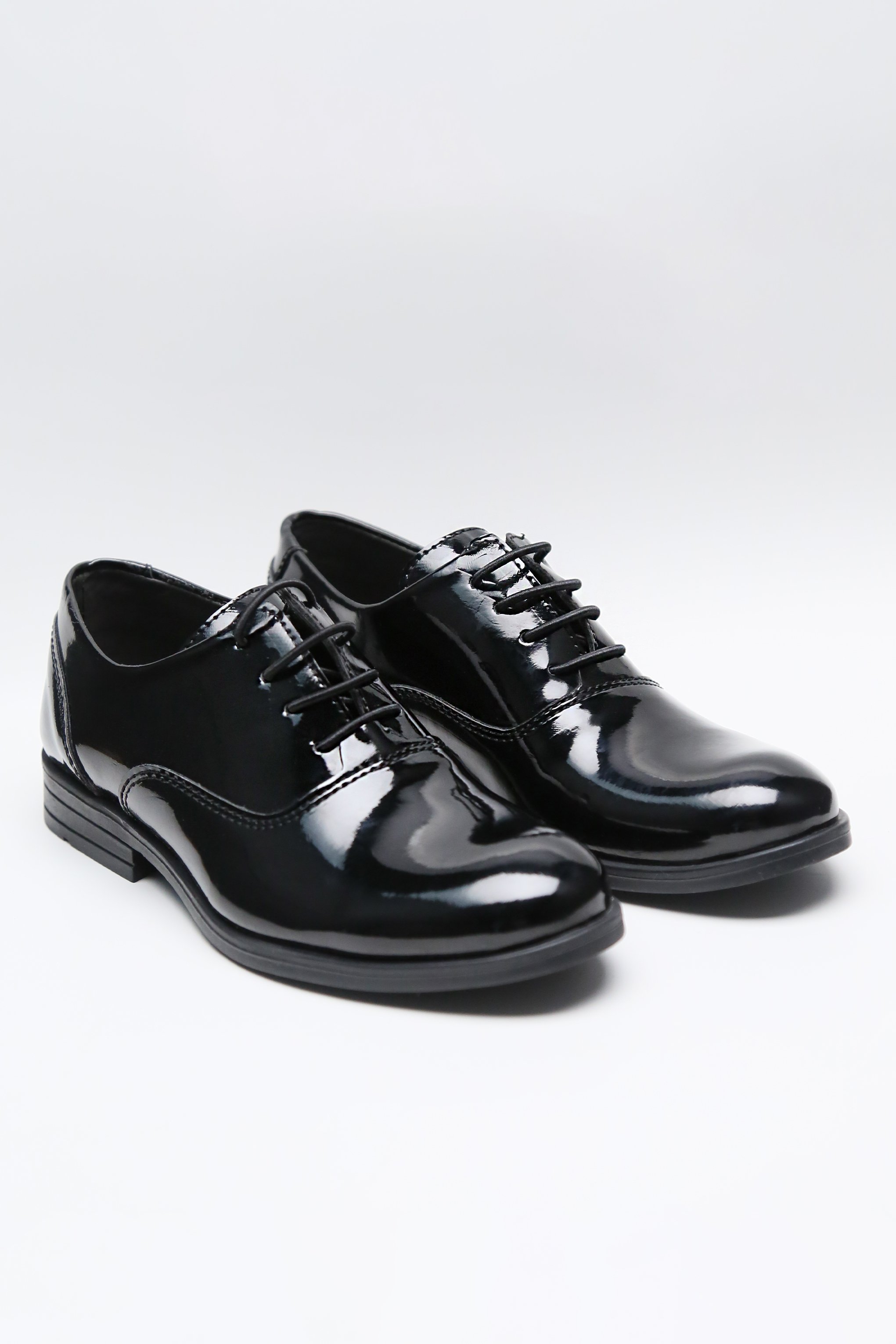 Boys’ Patent Black Lace-Up Oxford Formal Shoes - Regal