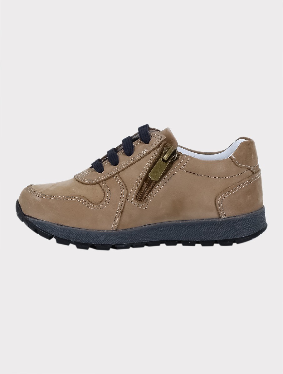 Boys Genuine Leather Casual Sneaker Shoes - Beige