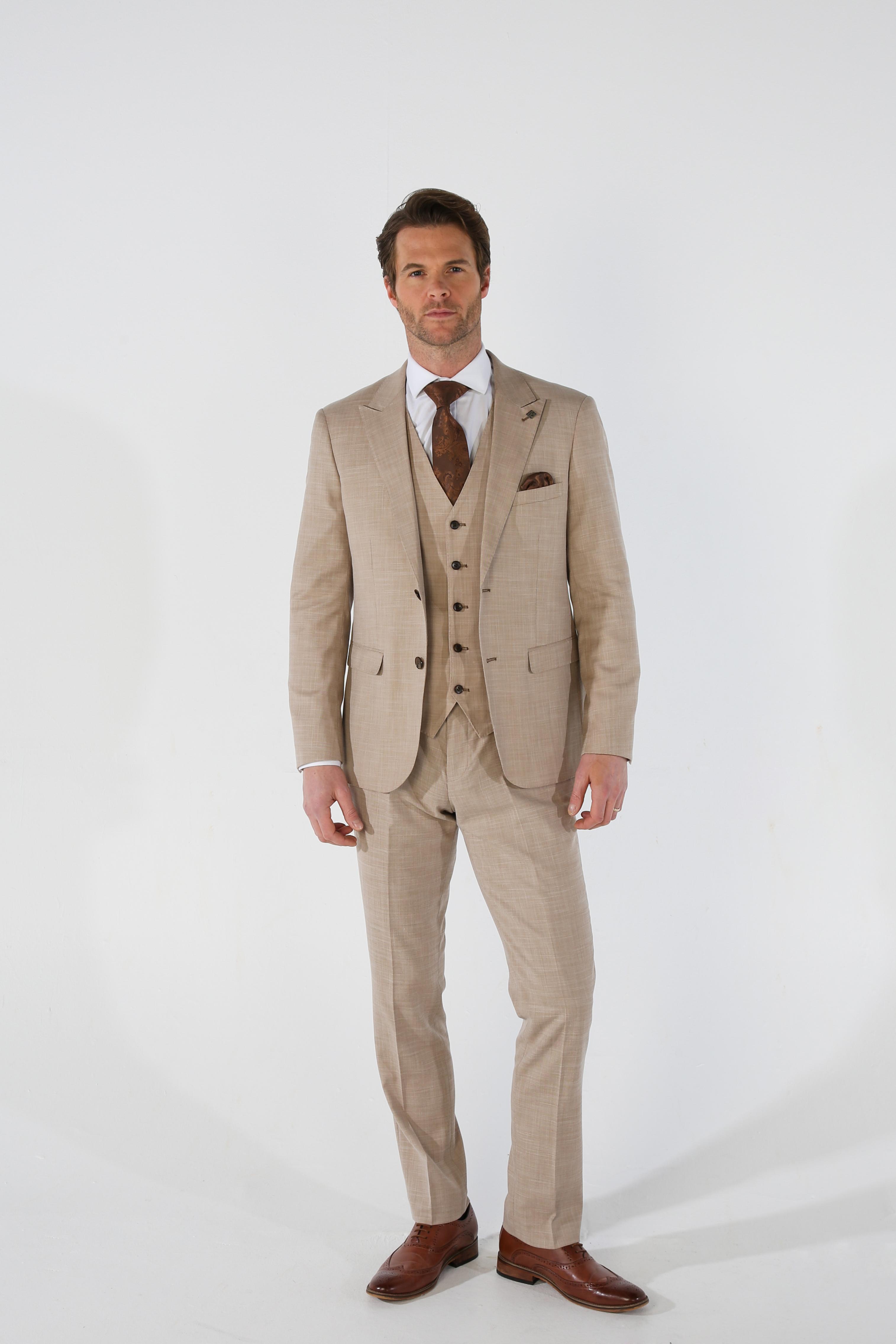 Men's Tailored Fit Plaid Formal Suit - KURT