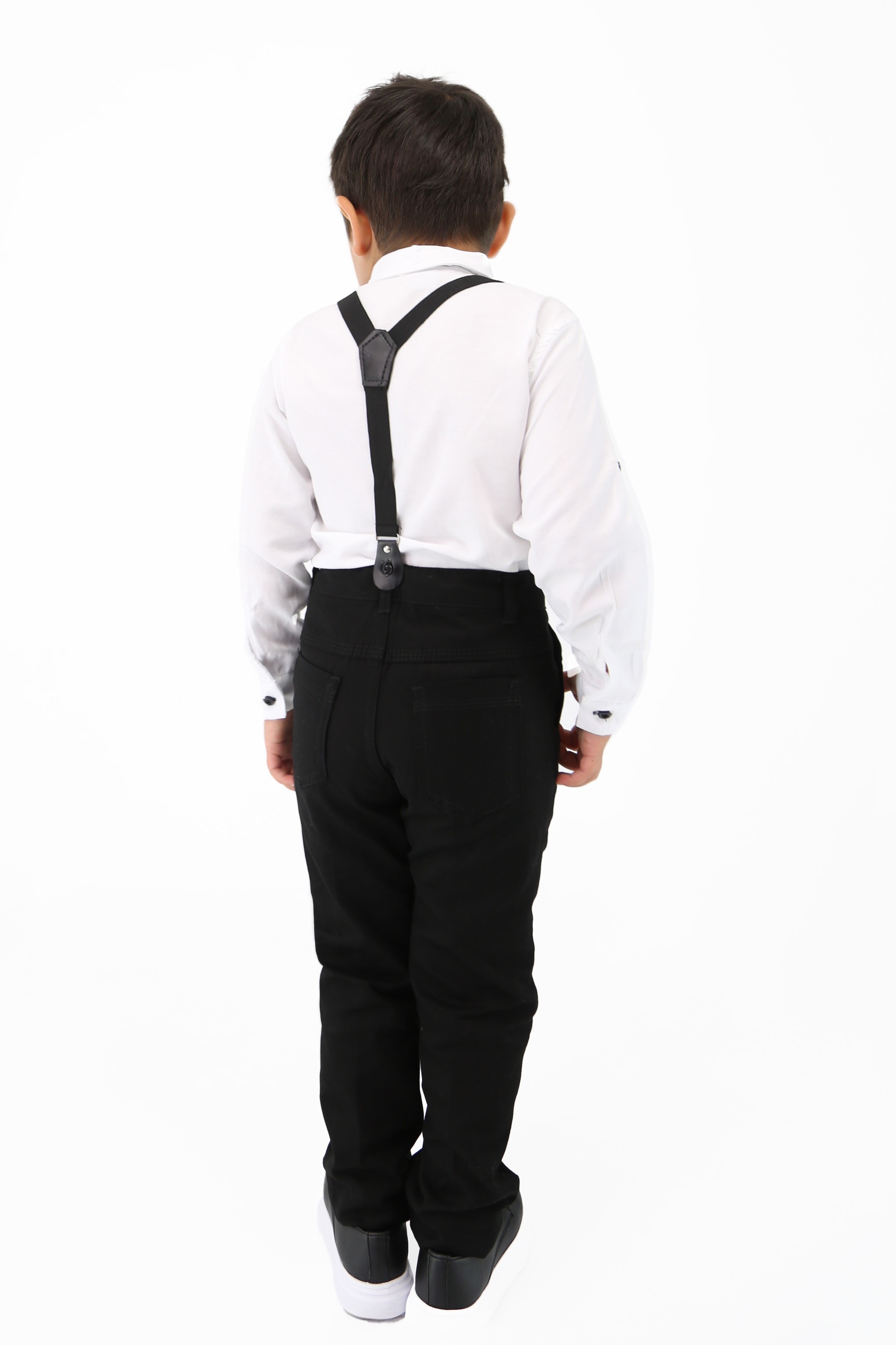 Baby & Boy Gentleman Outfit - 4 Piece Suspenders Pant Suit Set - OXFORD