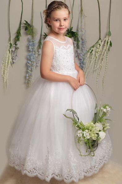 Floral Lace Embroidered Dress for Girls – MEGAN