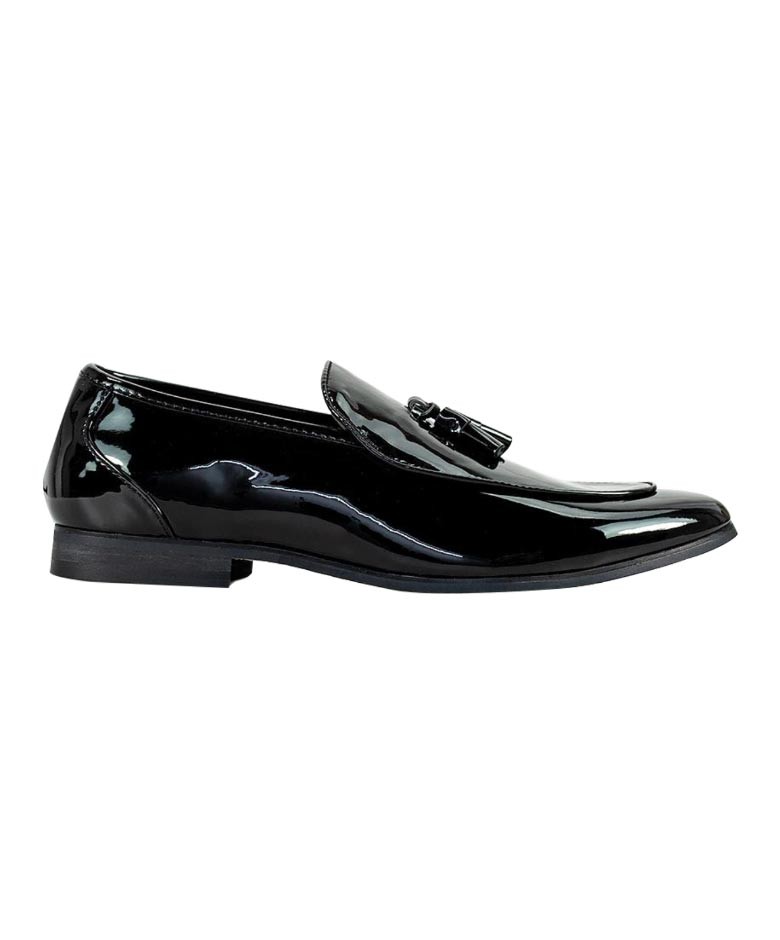 Men's Patent Black Tuxedo Shoes - WALTER - Black