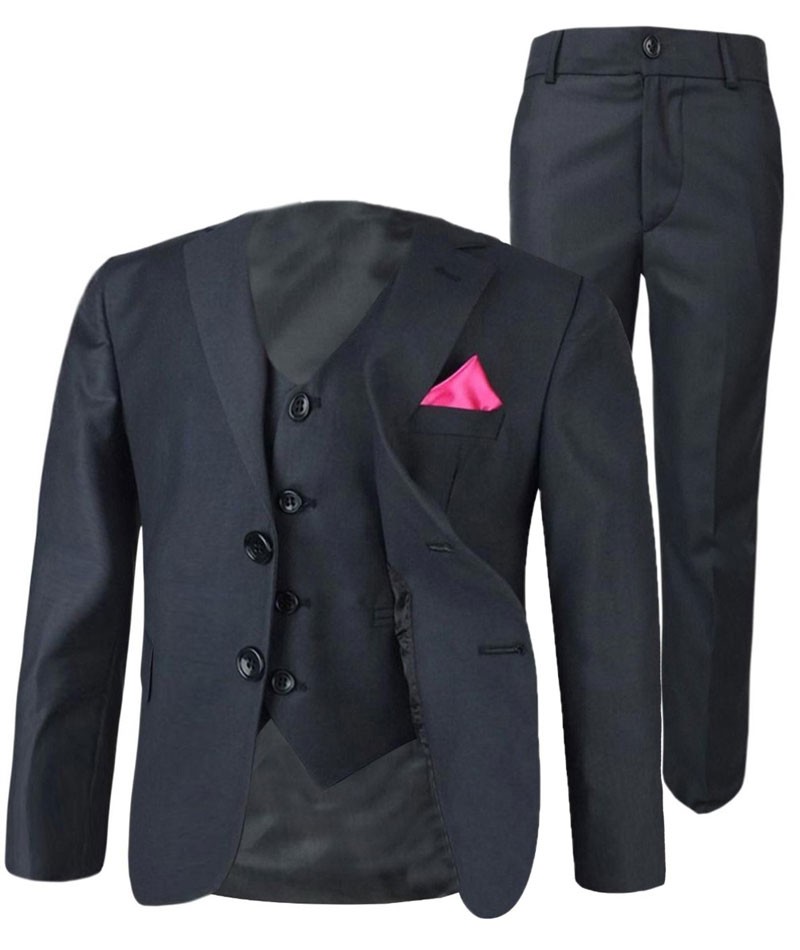 Boys Tailored Fit Formal Suit - Dark Grey