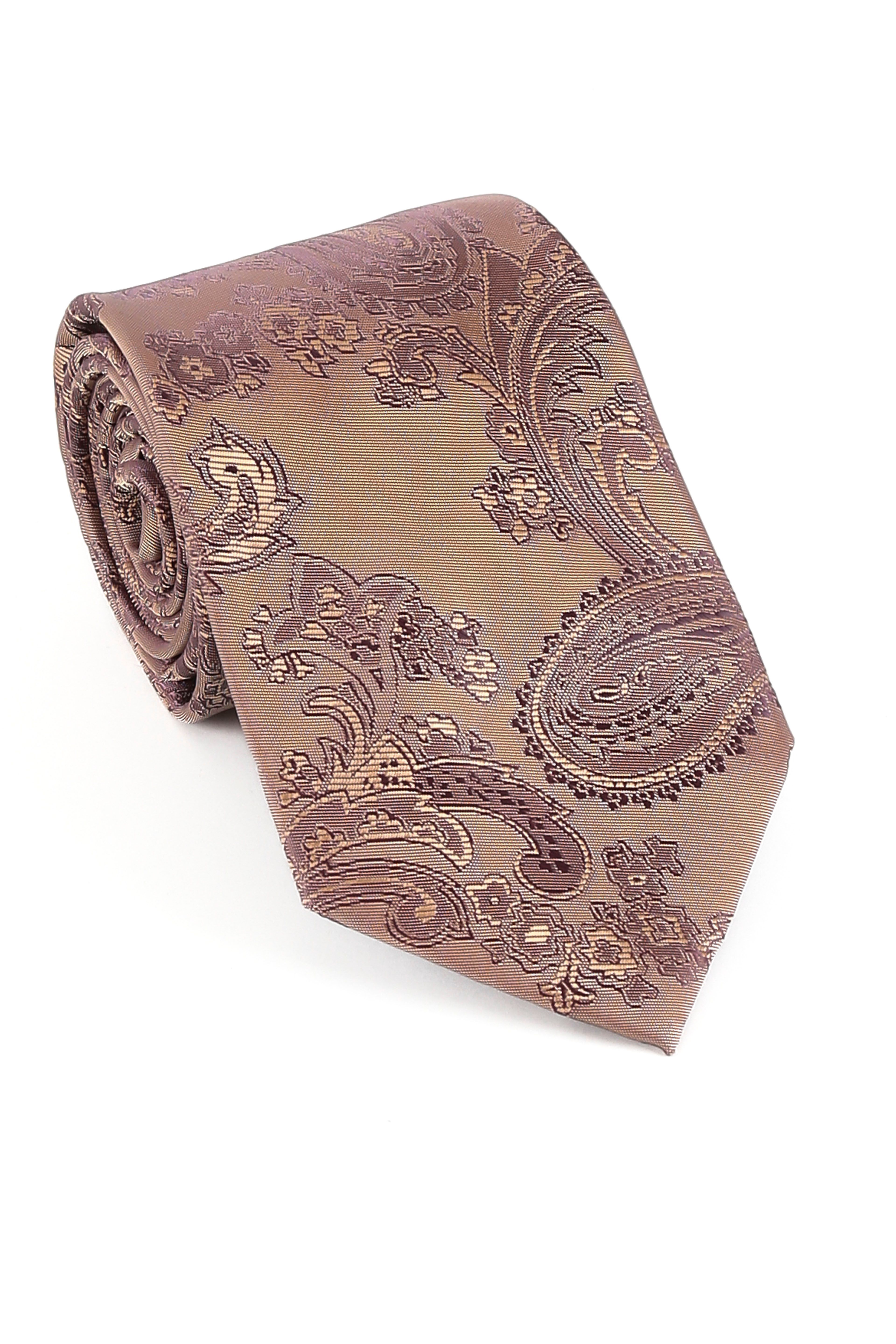 Men's Paisley Tie Cufflink Set - Light Brown