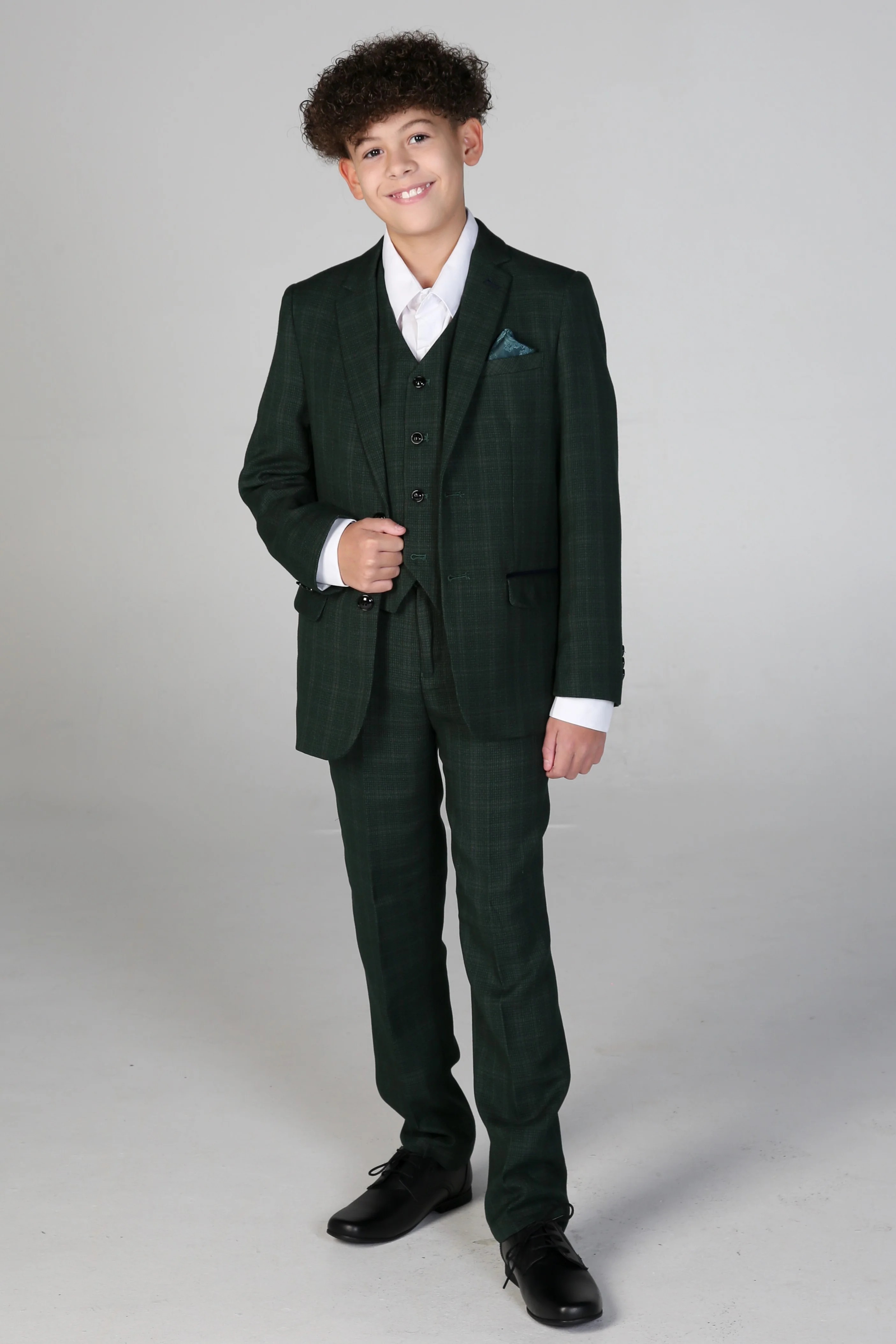 Boys’ Tailored Fit Tweed Check Suit – LEO