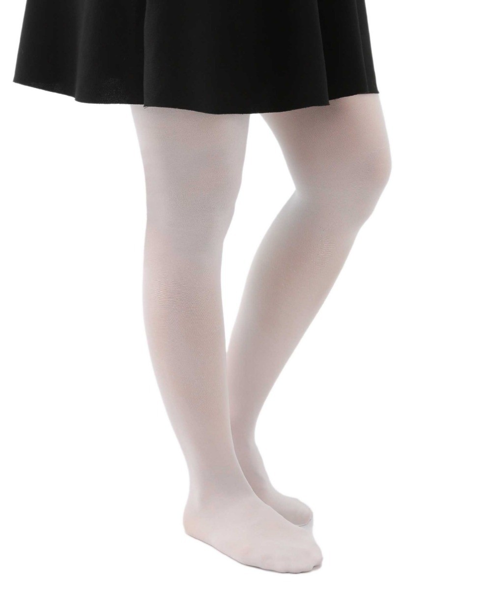 Girls Soft Footed Tights - MYCRO50 - White