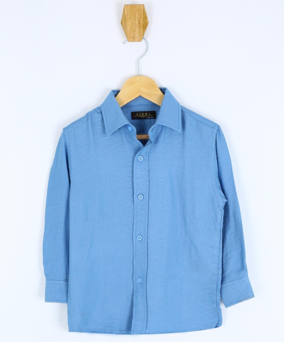 Boys Cotton Linen Classic Collar Shirt