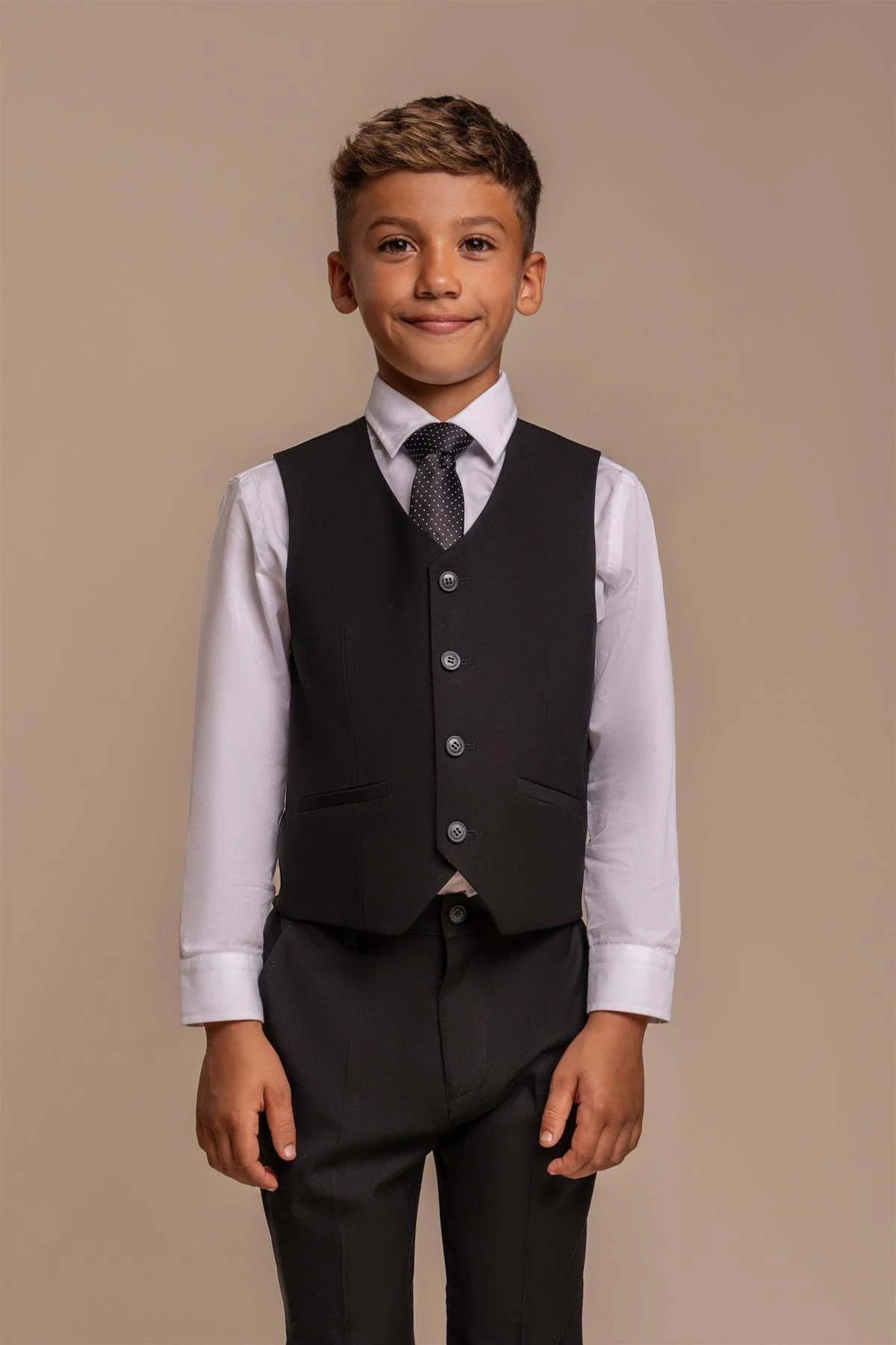 Boys Slim Fit Formal Black Suit - MARCO