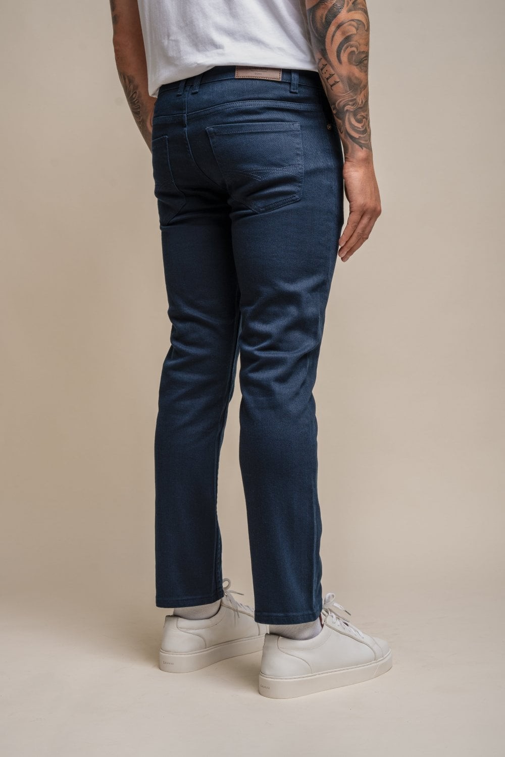 Men's Cotton Slim Fit Stretch Denim Jeans - MILANO - Navy Blue