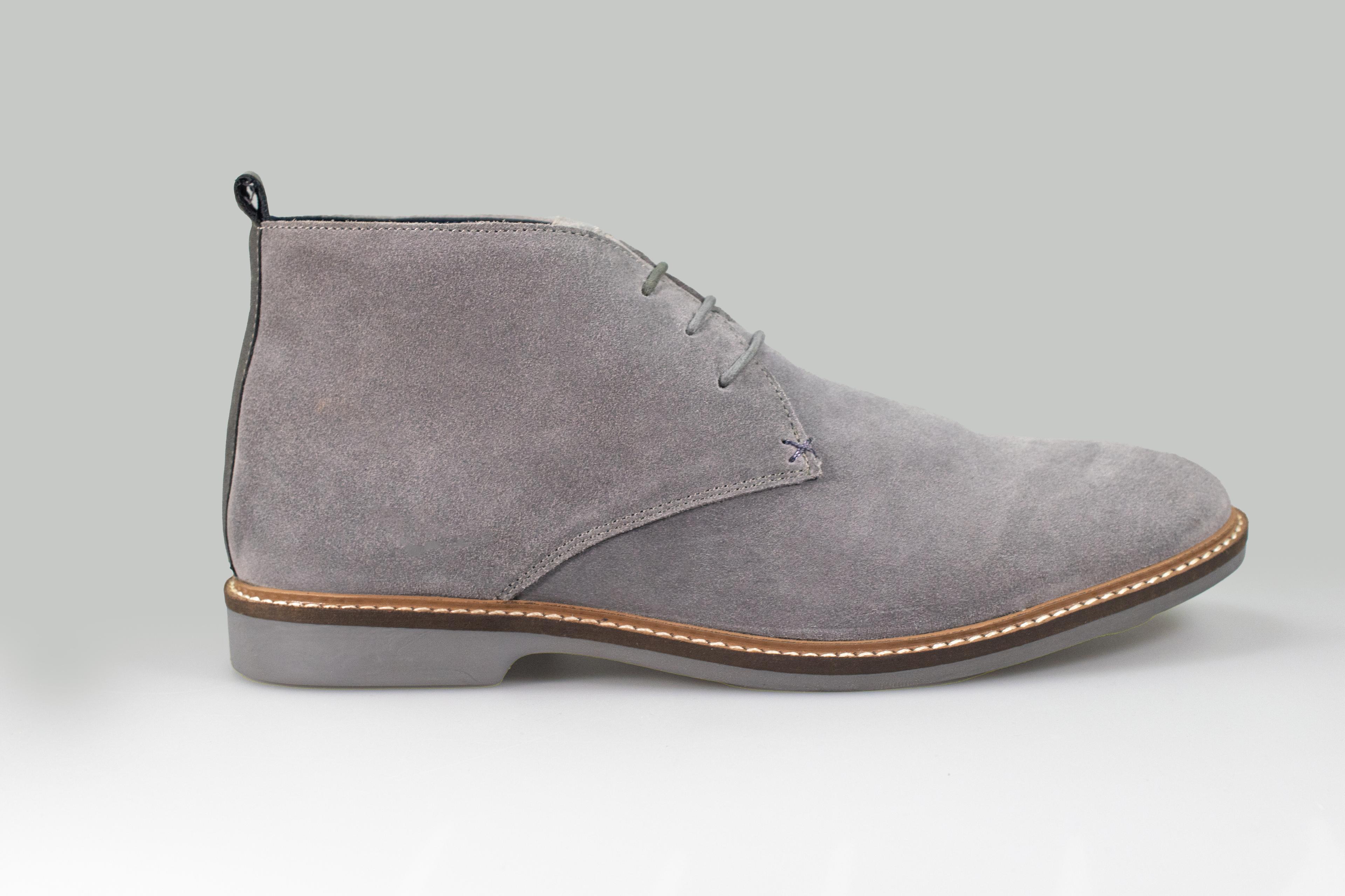 Men's Suede Ankle Boots - SAHARA - Light Grey