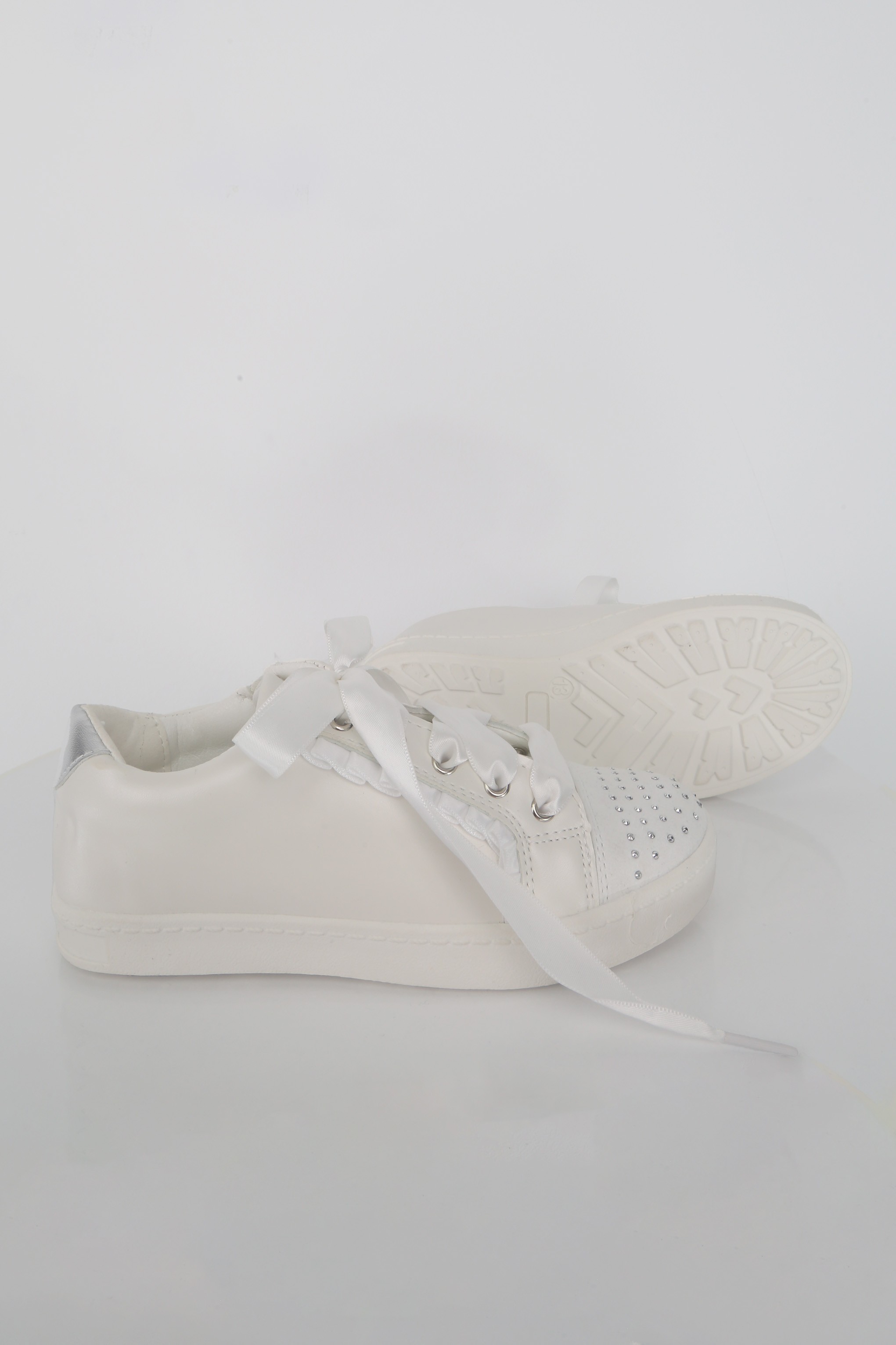 Girls White Sneakers with Rhinestones – CERRI