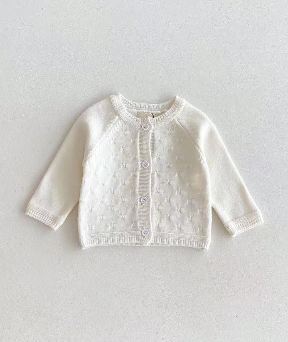 Baby Girls Vintage Ivory Knitted Cardigan - 2405