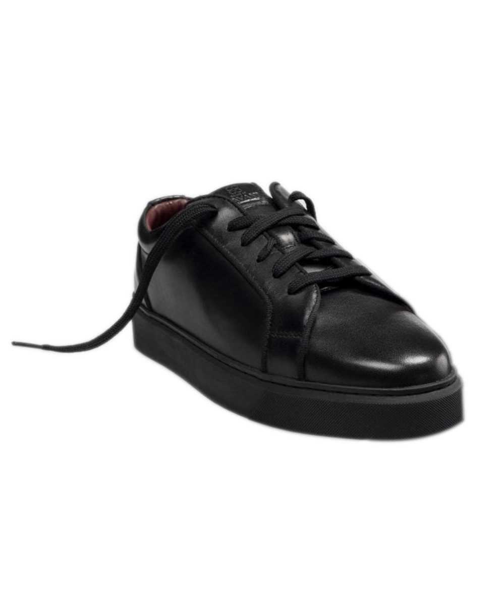 Mens smart clearance leather trainers