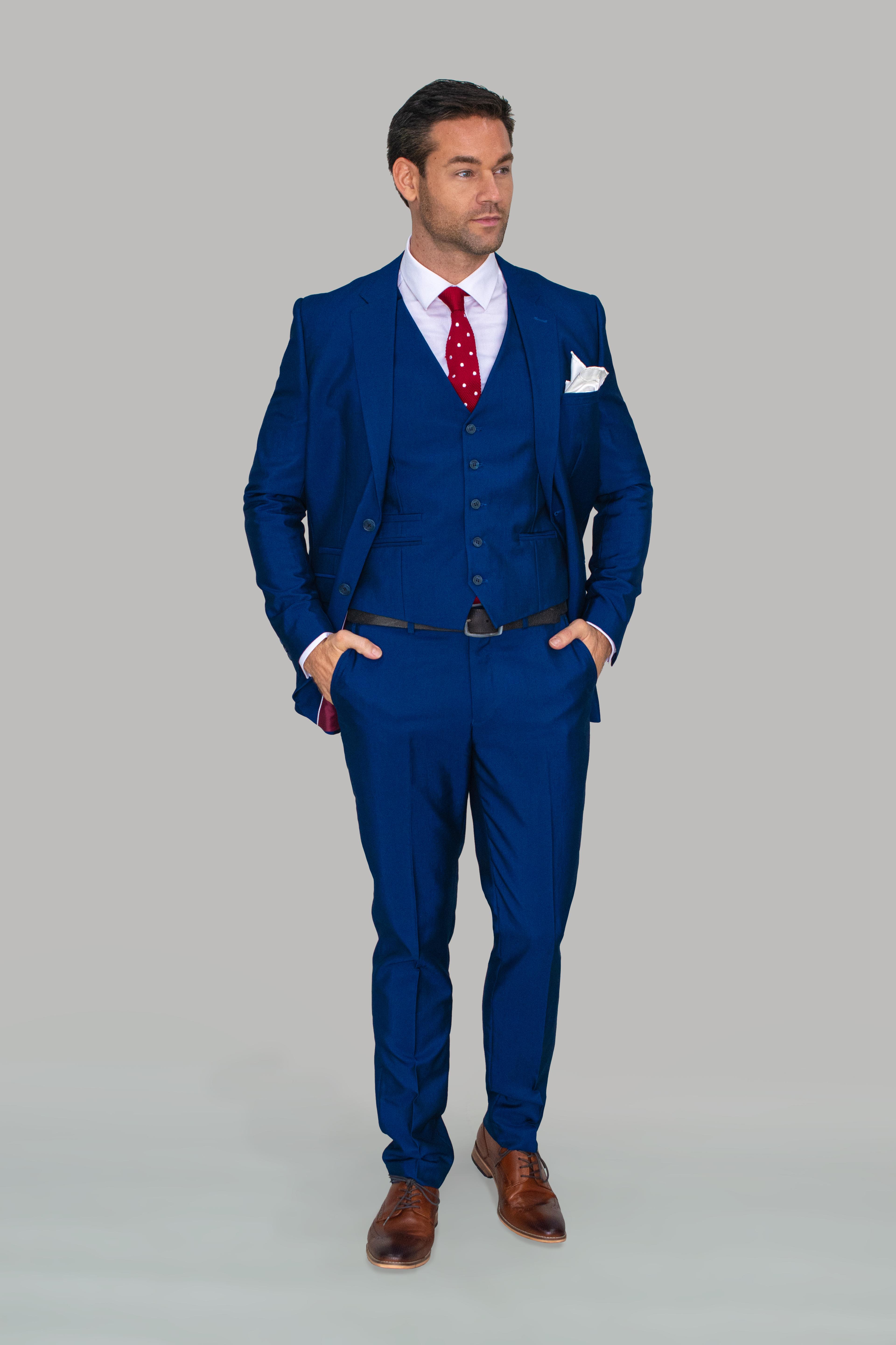 Men's Slim Fit Formal Royal Blue Suit - FORD