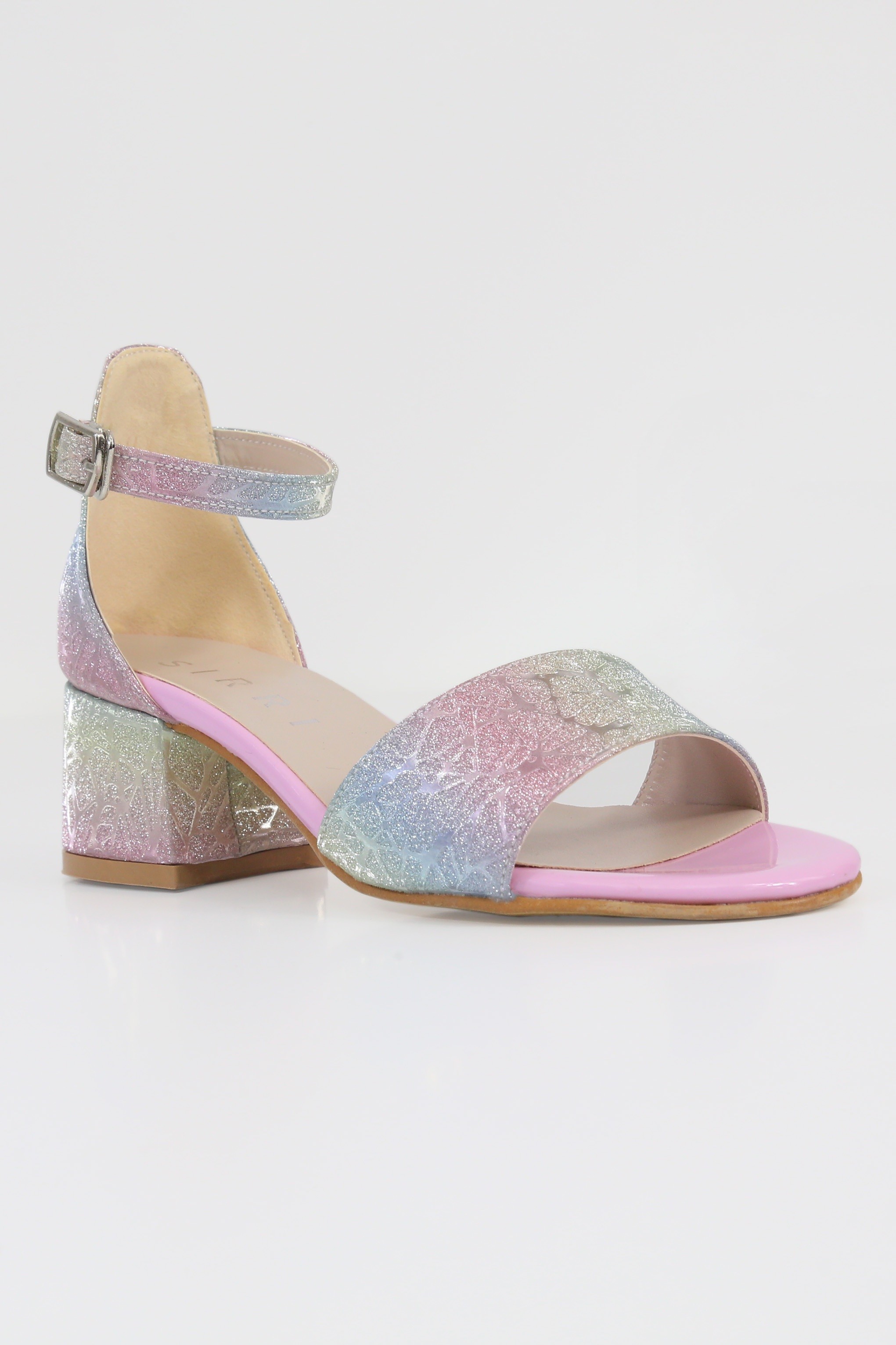 Girls Rainbow Patterned Block Heel Sandals - JENNY