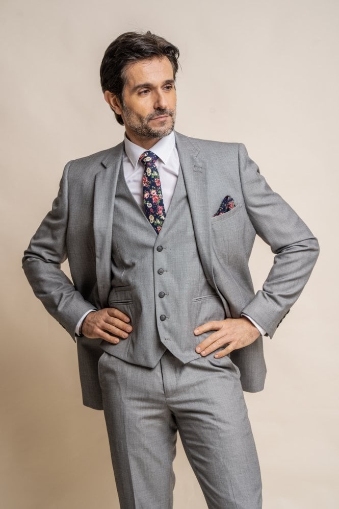 Men's Slim Fit Suit - REEGAN - Light Grey
