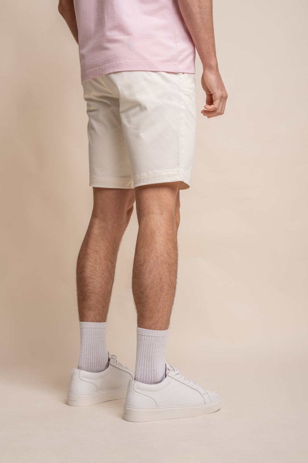 Men's Cotton Casual Slim Fit Chino Shorts - DAKOTA - Ecru