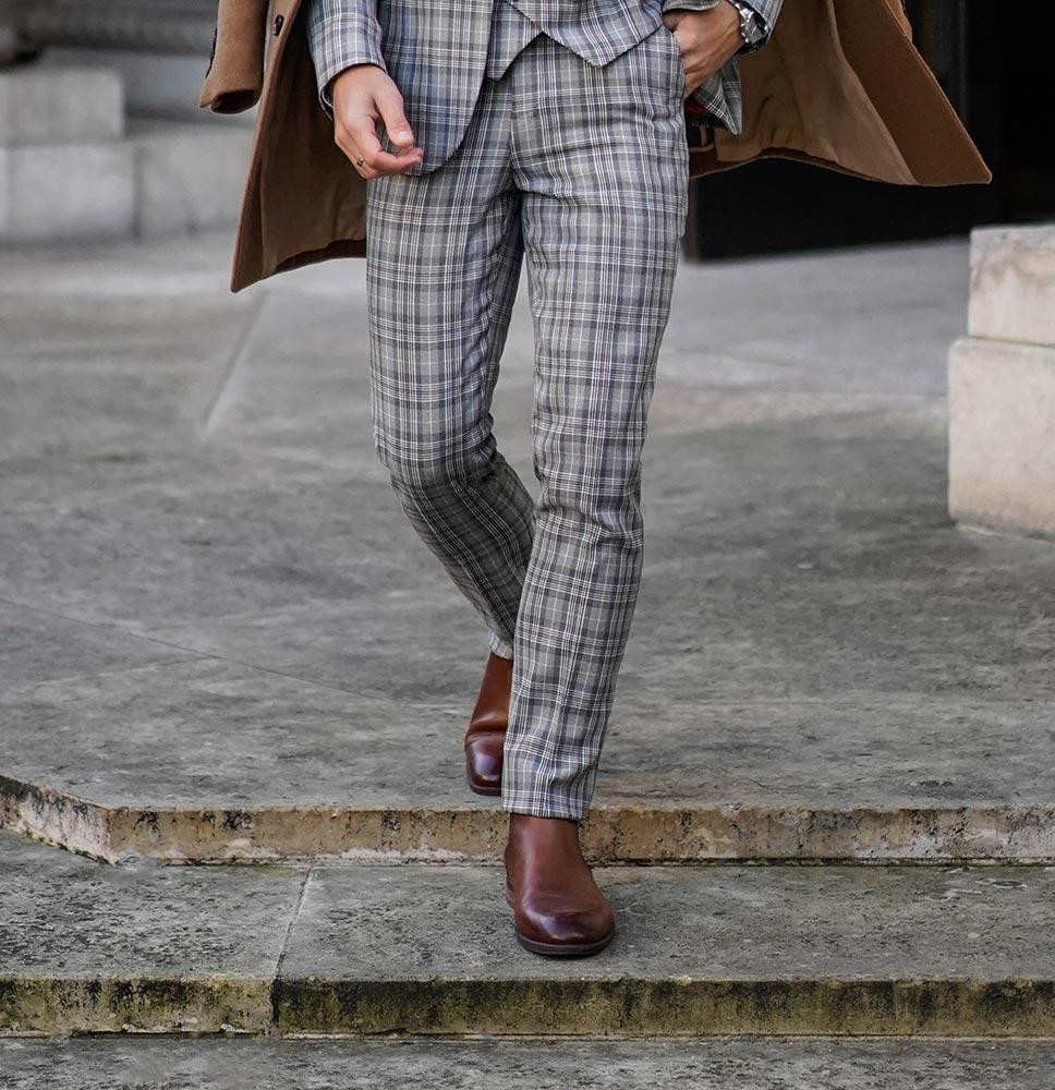 Skinny fit sale tweed trousers