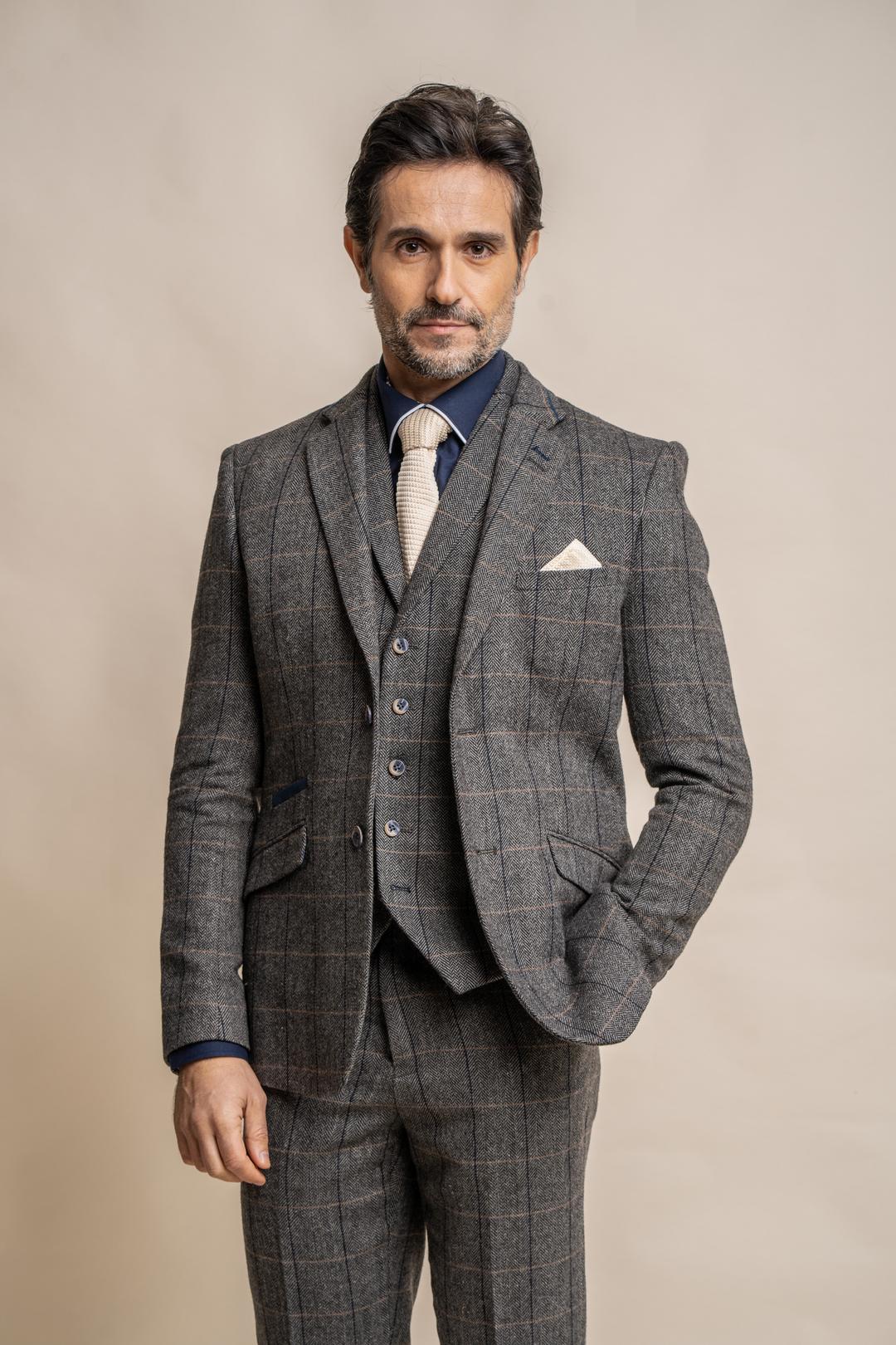 Mens wool hot sale tweed suit