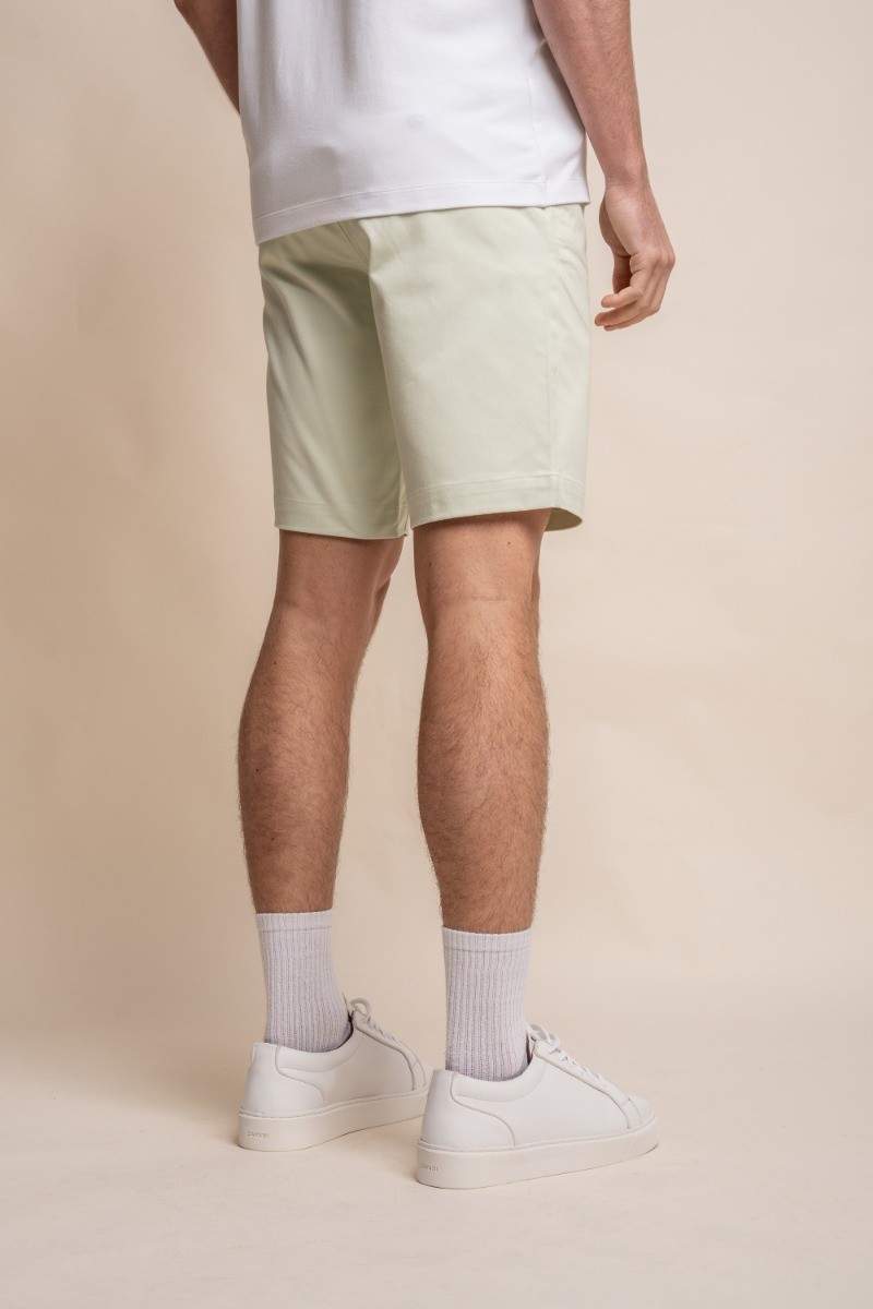 Men's Cotton Casual Slim Fit Chino Shorts - DAKOTA - Sage Cream
