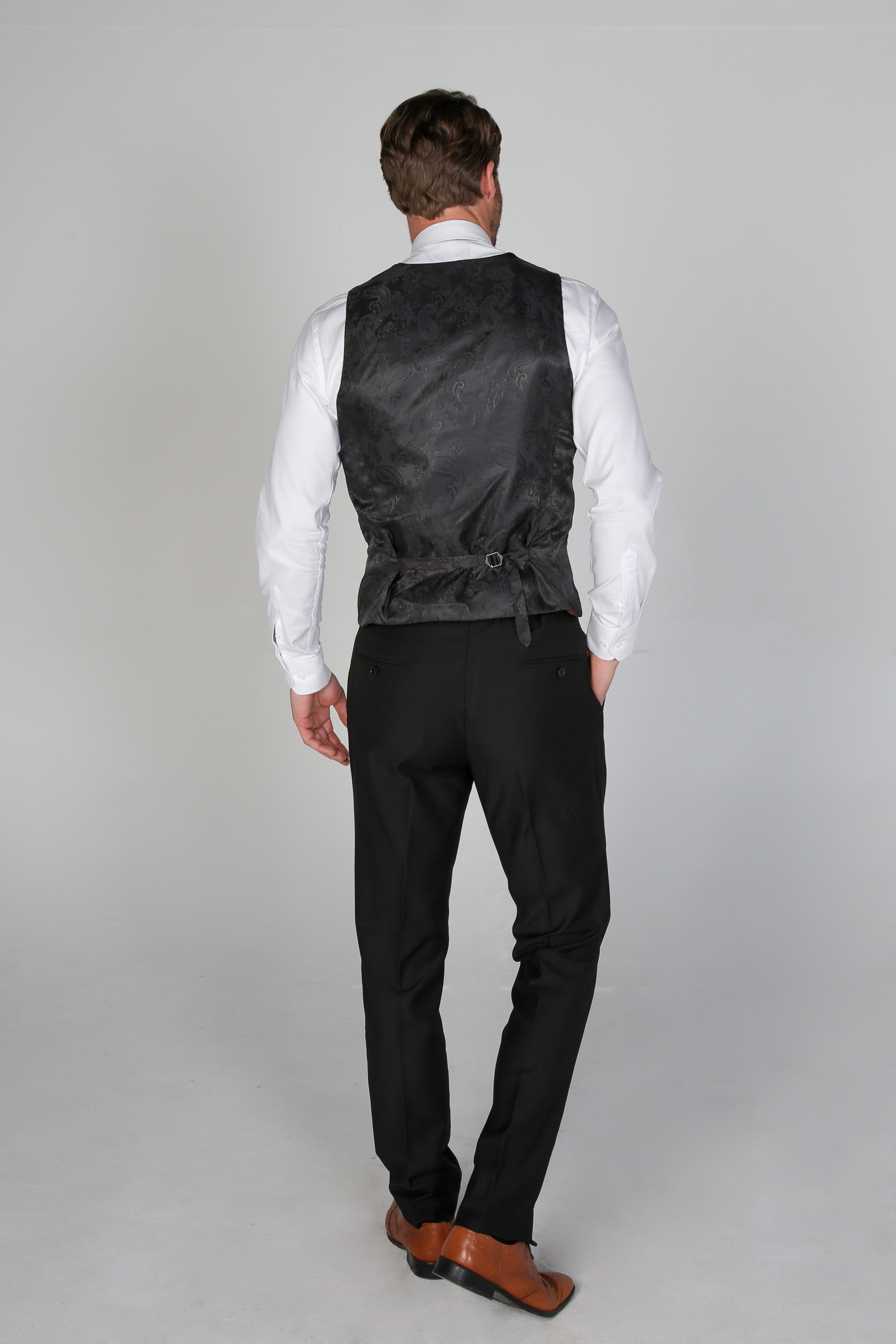 Men's Peak Lapel Tuxedo Dinner Suit - HARRY Black - Black