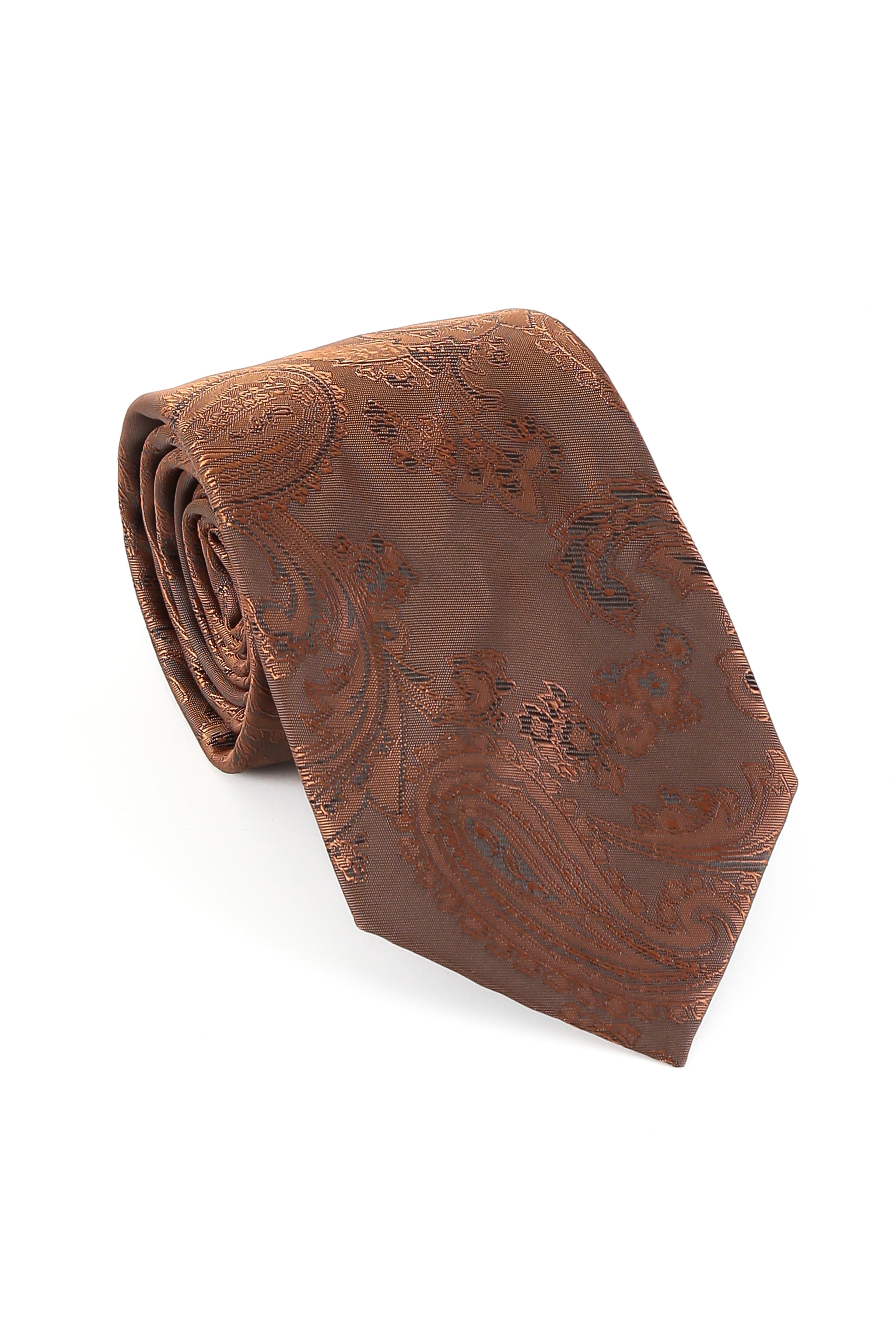 Men's Paisley Tie Cufflink Set - Brown