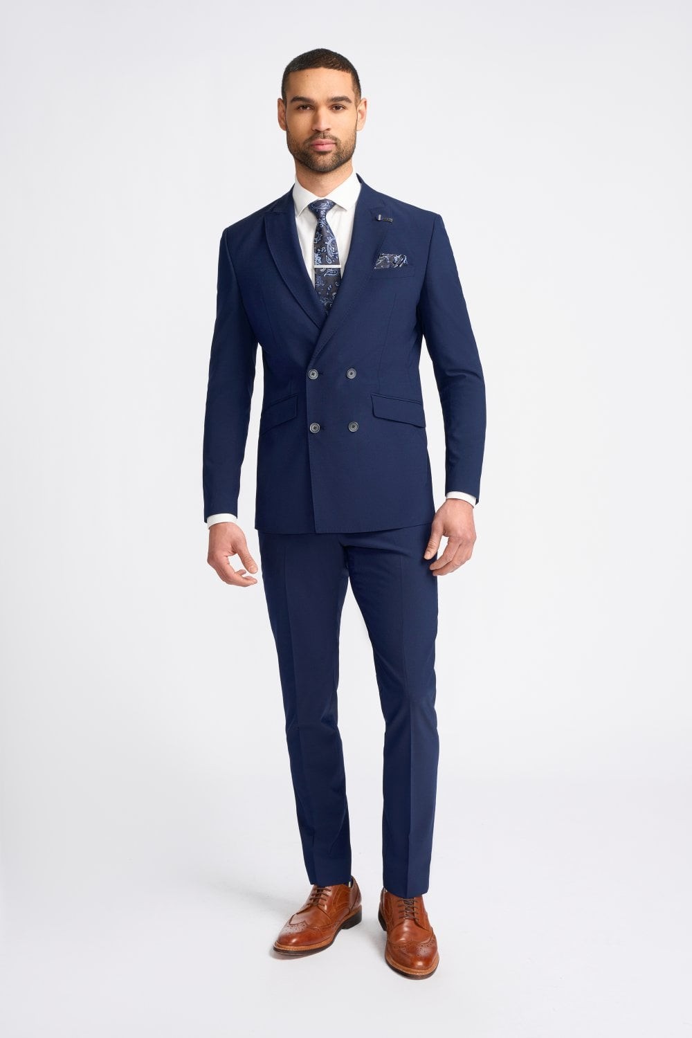 Men’s Wool Mix Double Breasted Slim Fit Suit – VICTORIOUS