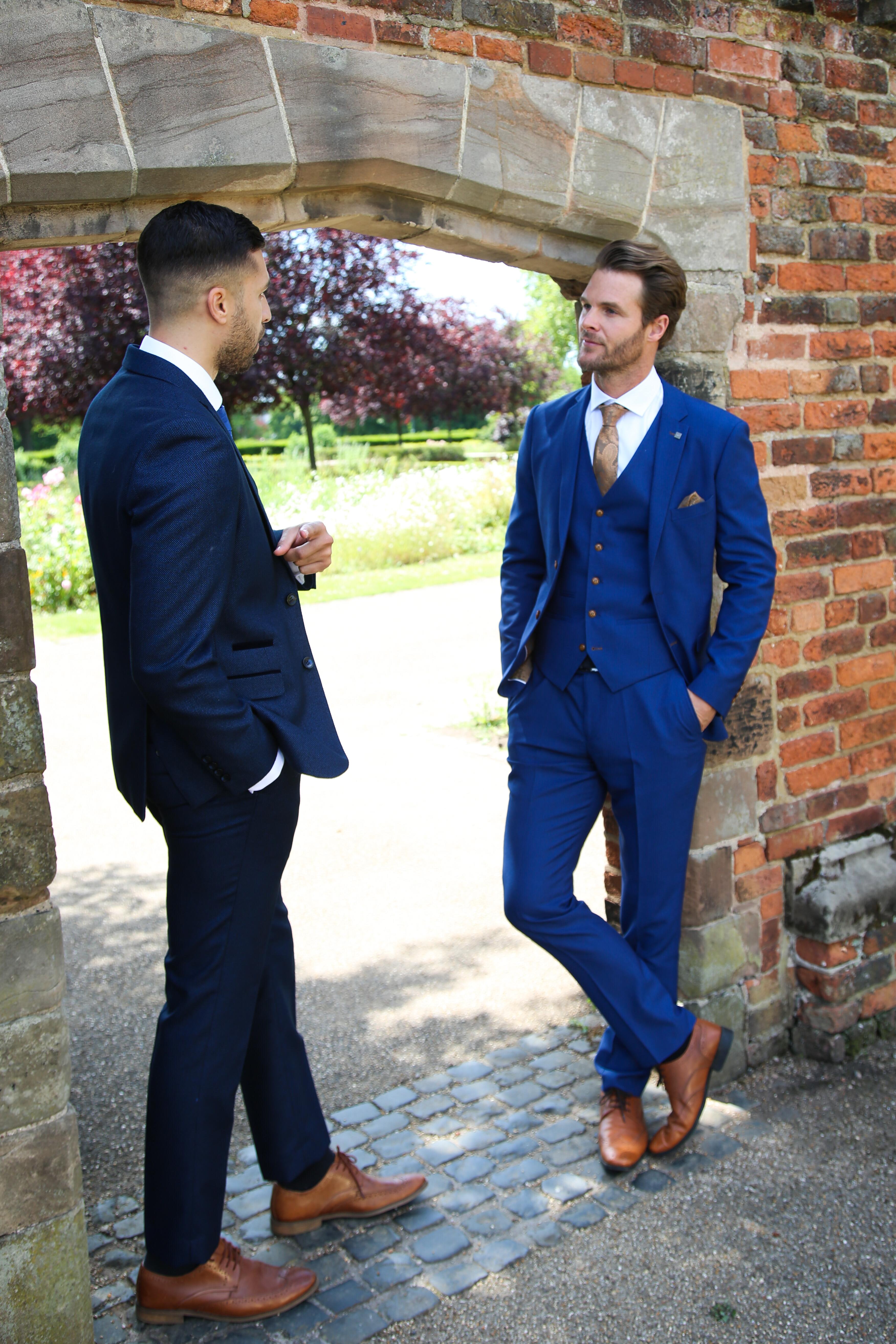 Men's Tailored Fit Blue Suit - MAYFAIR