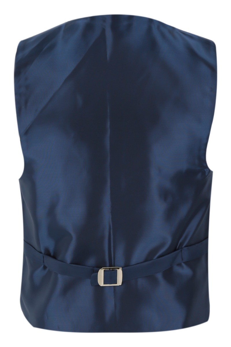 Boys Shimmer Tuxedo Dinner 6 Piece Suit Set - Navy Blue