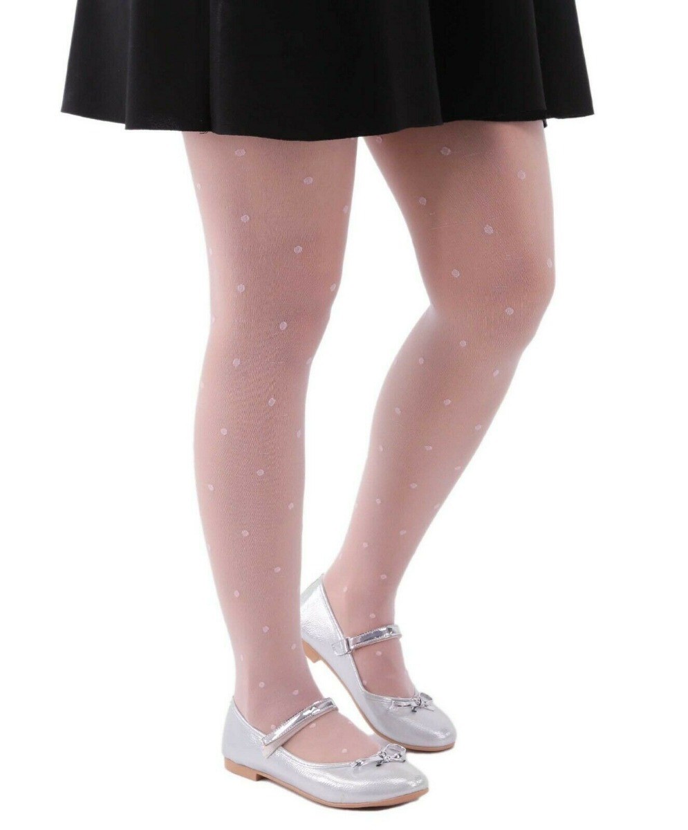 Baby Girls & Girls Tights With Dots - PUANTIYE - Pink