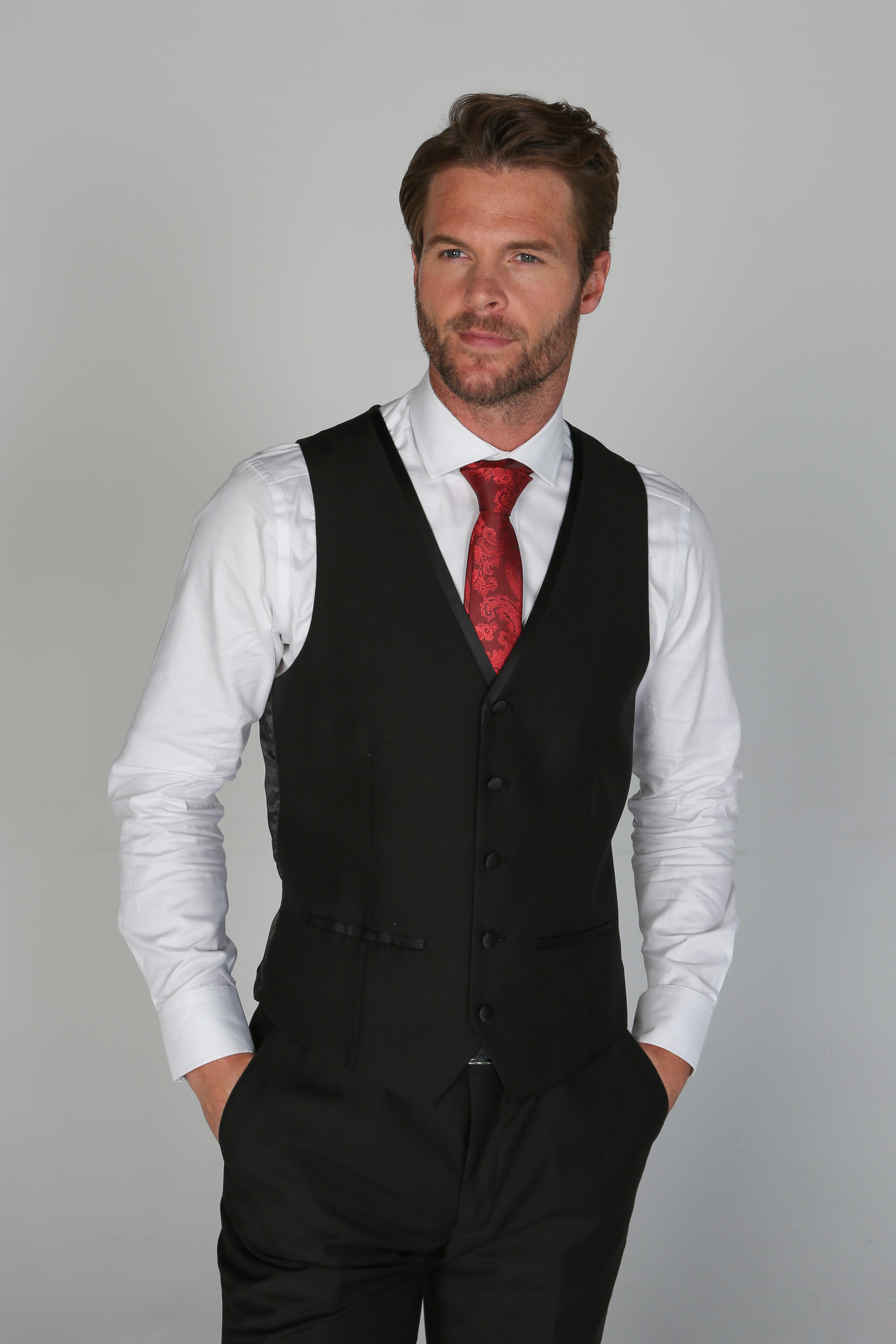 Men's Tuxedo Dinner Suit Waistcoat - HARRY Black