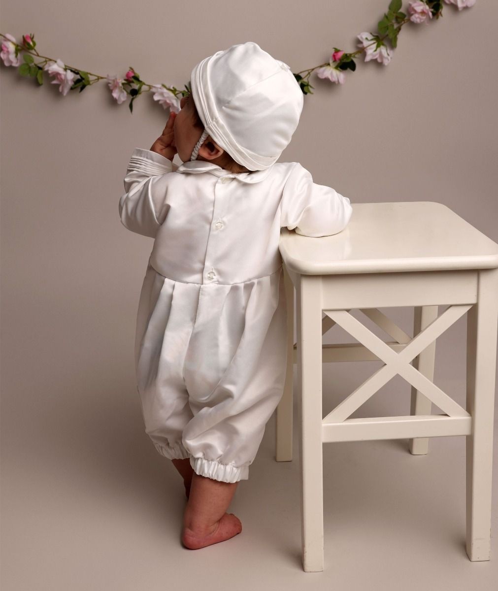Baby Boy Christening Baptism Romper Set- MICHAEL - Ivory