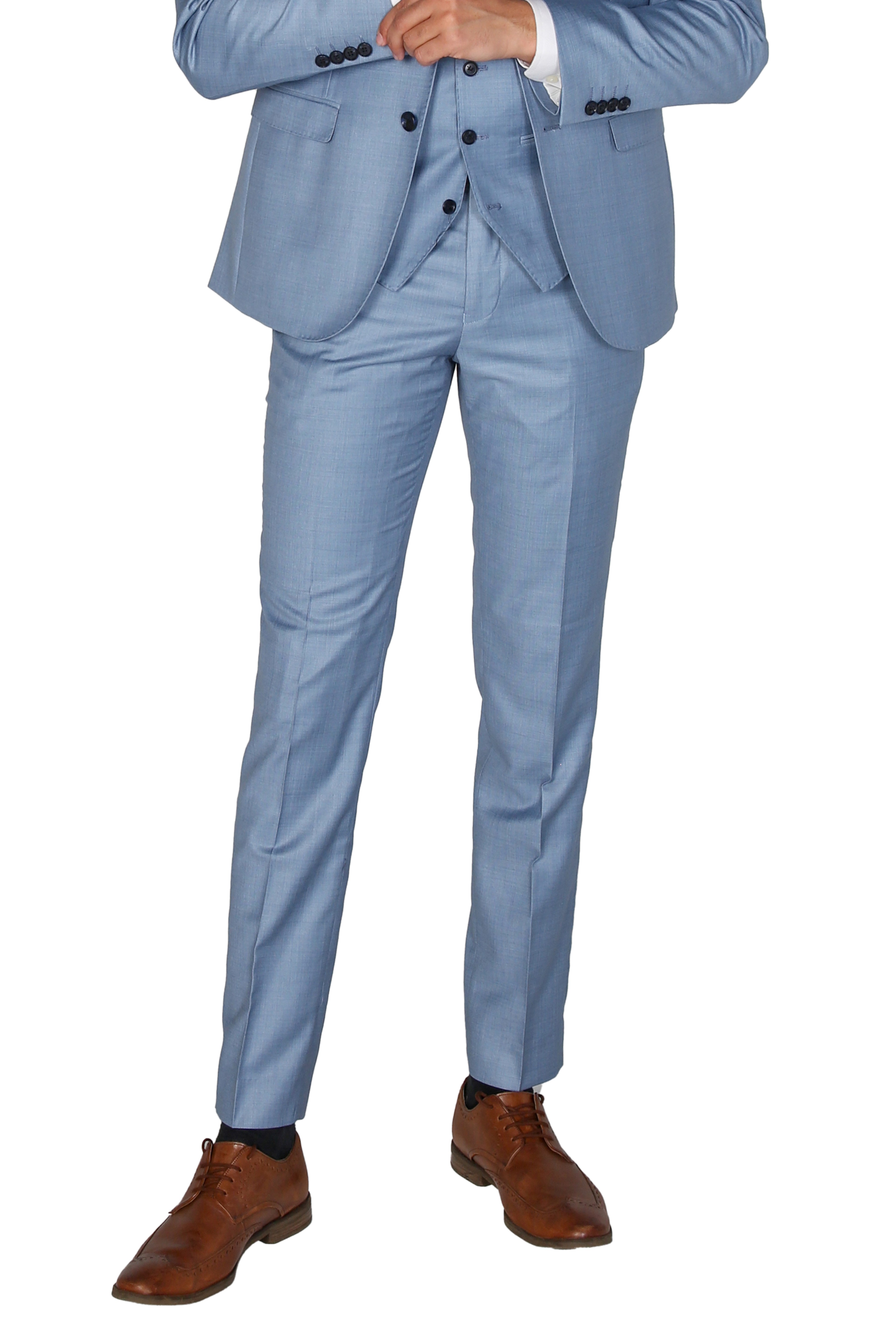 Men's Tailored Fit Formal Trousers  - CHARLES - Blue